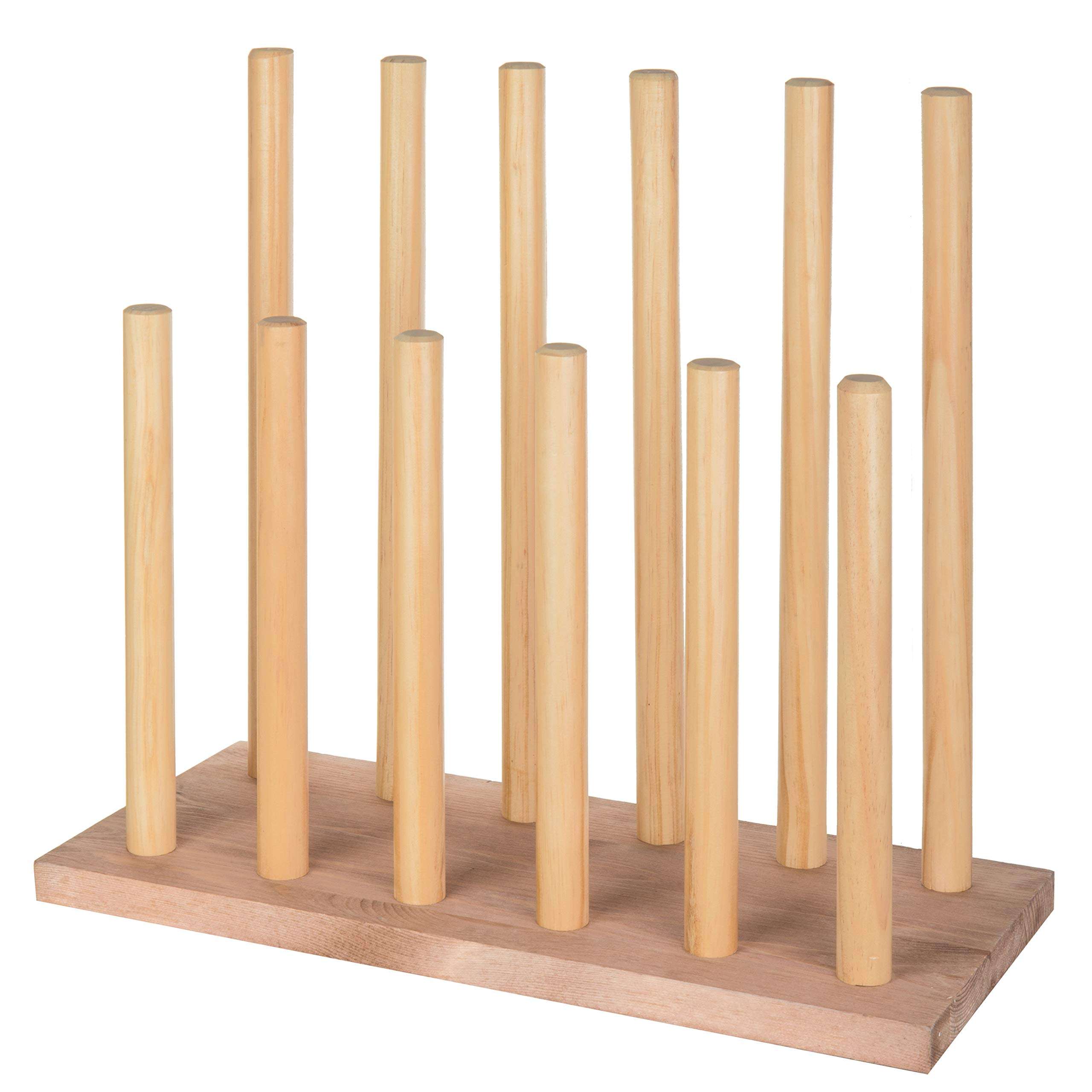 MyGift Natural Brown Wood Entryway Boot Rack Organizer Tall Boots Inverter Holder - Holds up to 6 Pairs 3