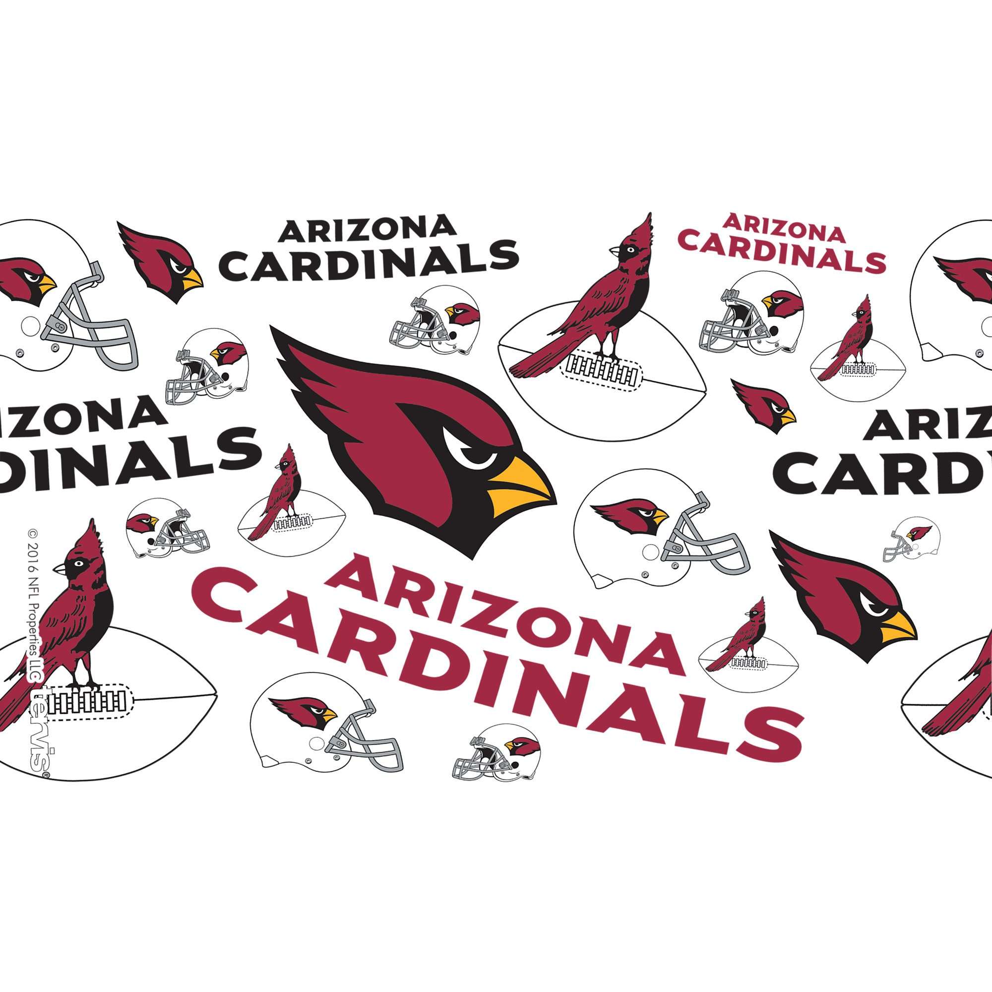 Tervis NFL Arizona Cardinals - All Over Made in USA Double Walled Insulated Tumbler Travel Cup Keeps Drinks Cold & Hot, 10oz Wavy, Classic 3