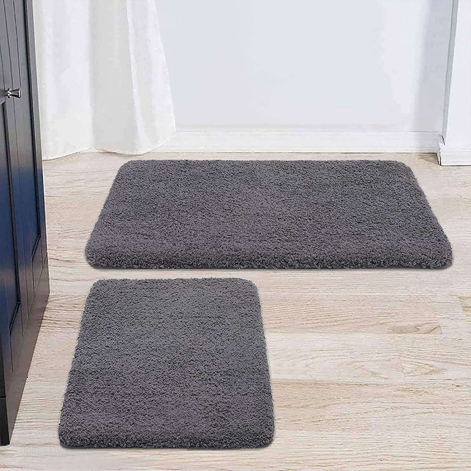 SIWAN | Silky Door Mat for Bathroom Entrance/Home Hotel Balcony Floor Carpet (Grey, 60 x 40 cm) 5