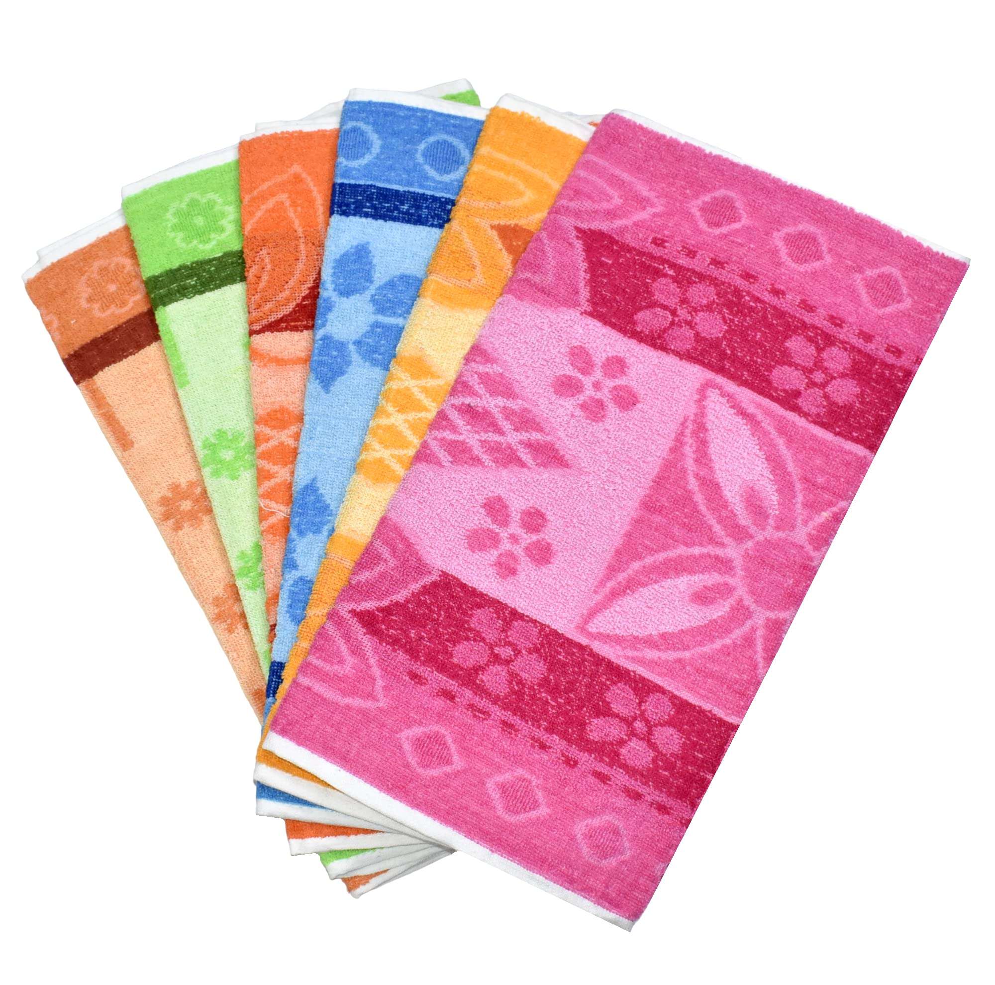 TUNI MANI 100% Cotton 500GSM Turkish Hair/Hand Towel Multicolour/Size: 17" x 35" inches / 43cm x 90cm (Pack of 6) 1