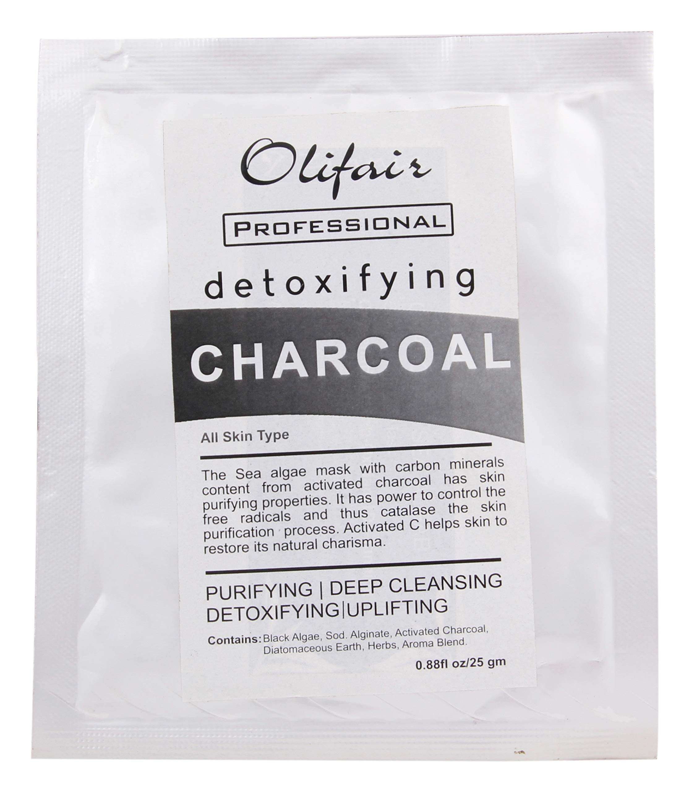 Olifair Detoxifying Charcoal Peel Off Mask With Activating Gel Formula ,Deep Cleansing Peel Off -25 g (Pack of 1)