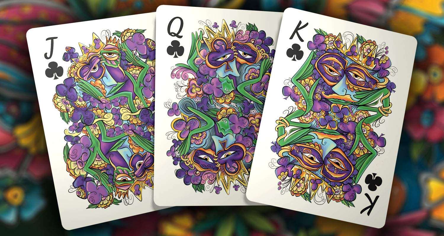 Brain Vessel Cargo Masquerade Deck of Playing Cards with Custom Artwork by Denyse Klette (Mardi Gras Edition) 4