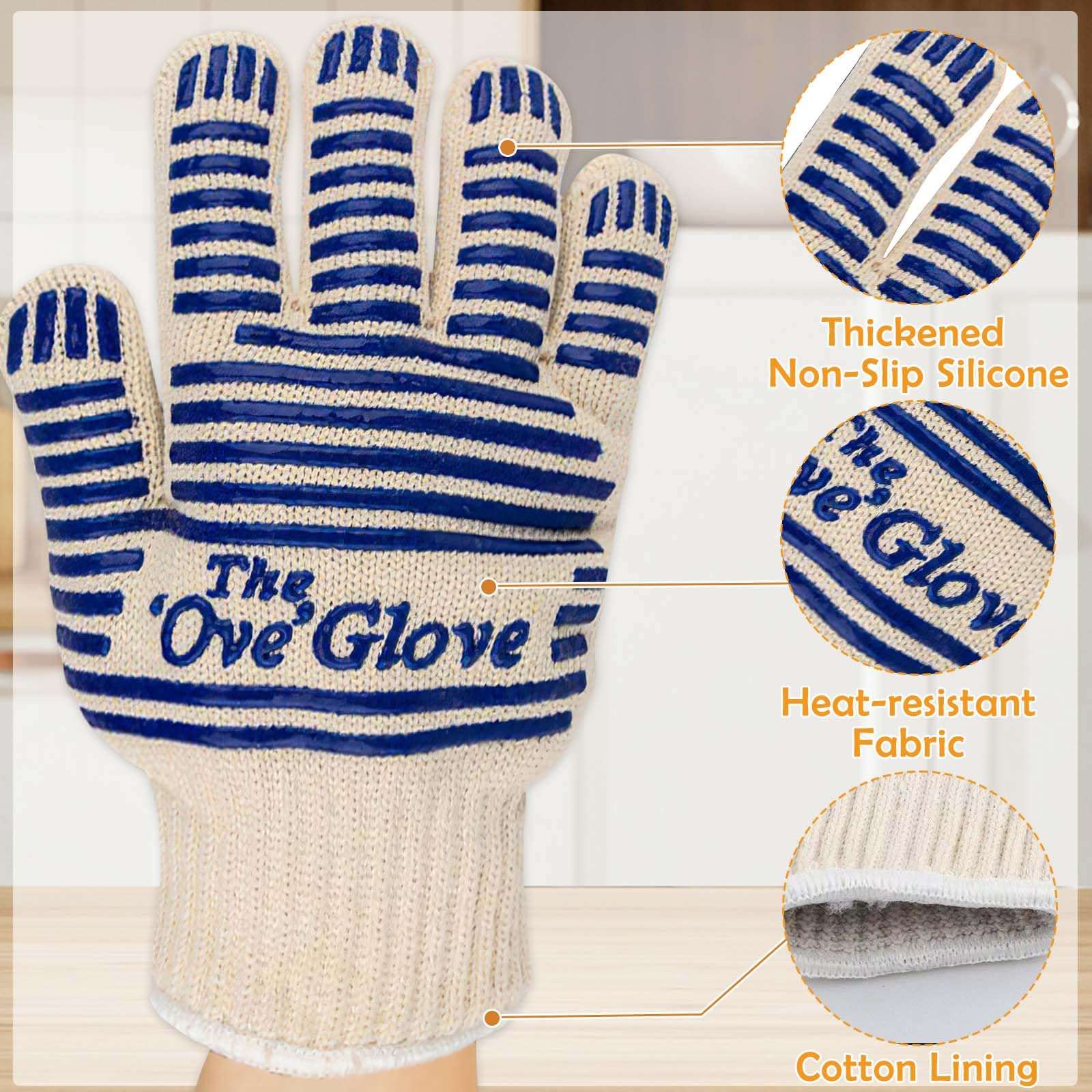 CoolShef Oven Gloves Heat Proof 250℃| Silicone Non-Slip Oven Mitts | Kitchen Gloves for Cooking, Grilling and Baking 4