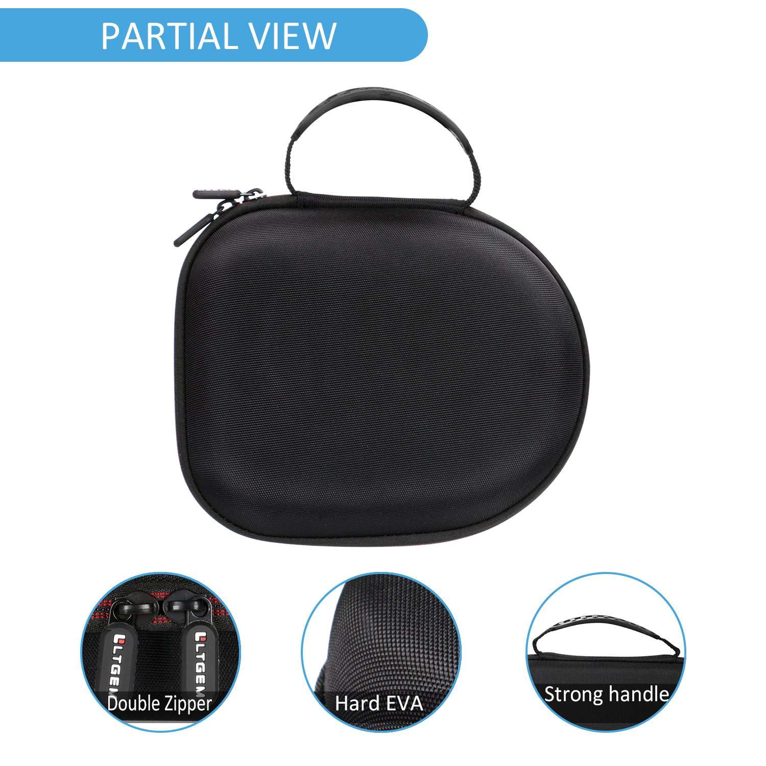 Headphone Case Compatible with Sennheiser HD 280 Pro / 599/600 / 660S2 / 569/490 Pro / 620S / 599 SE Headphones, Black+Gray 5