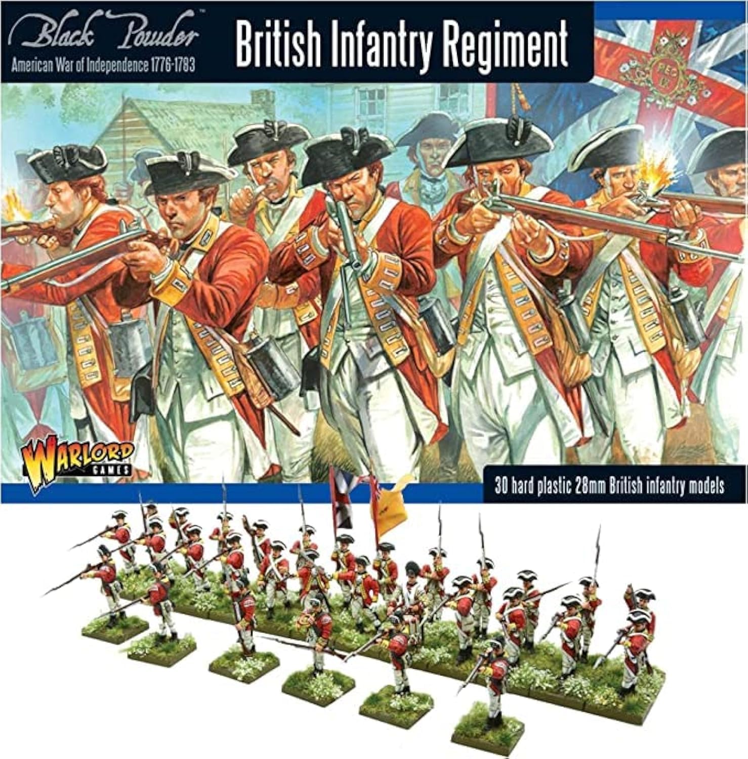 Wargames Delivered Black Powder Miniatures - American War of Independence British Army Starter Set, Revolutionary War Tabletop Toy Soldiers for Miniature Wargaming by Warlord Games