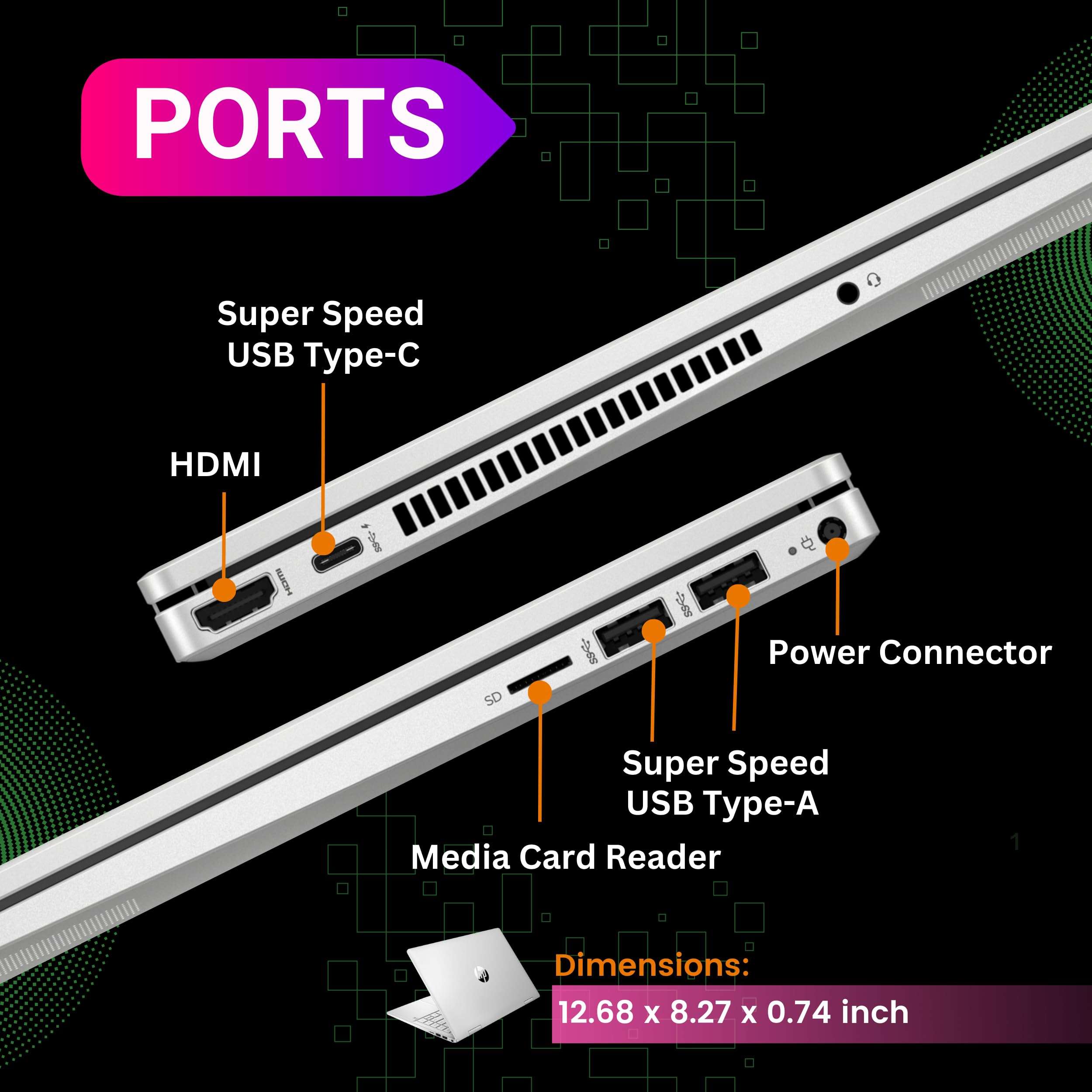 HP Pavilion x360 2 in 1 Laptop, 14" FHD Touchscreen, 12th Gen Intel 10-Core i5-1235U(Beat i7-1195G7), 8GB RAM - 2TB SSD, Stylus, Backlit Keyboard, Fingerprint, Alexa, WiFi 6, Windows 11 Home, Silver 6