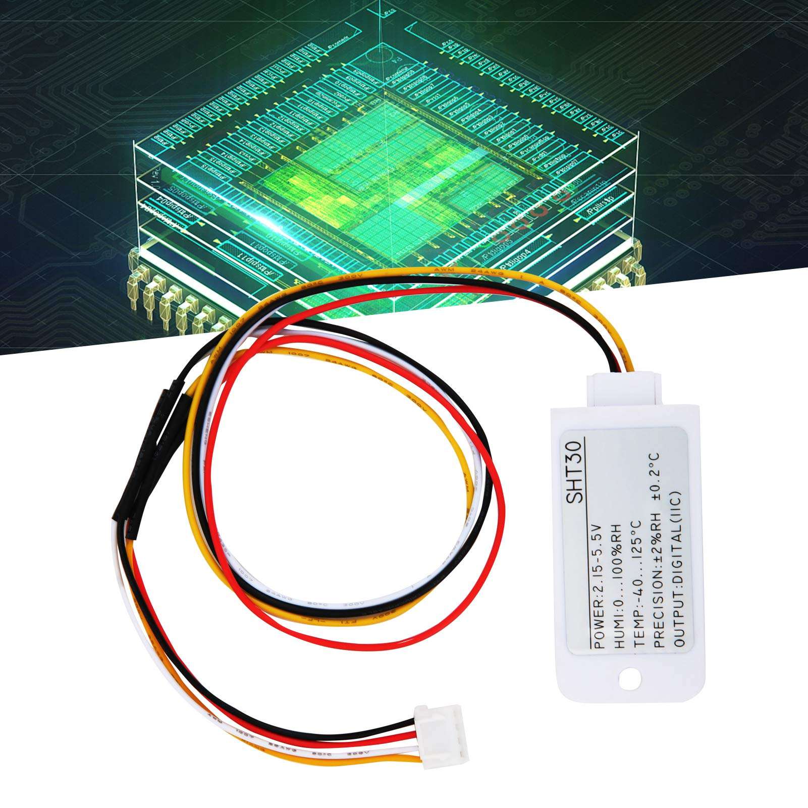 Temperature Sensor, 1Mhz SHT30 Temperature Humidity Sensor, Durable Full Calibration, Xh2.54 4P Terminal for -40-125℃ Iic Digital Signal 6
