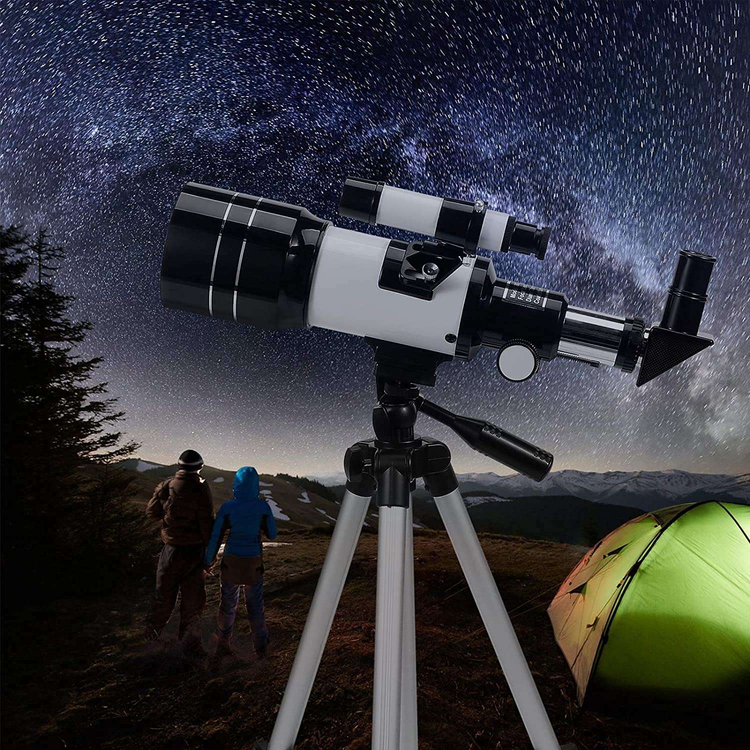Telescope for Adults &Beginners,70mm Aperture 300mm AZ Mount with Adjustable Tripod and Fully Multi-Coated Optics, Portable Astronomy Refractor Telescope, Wireless Remote 2