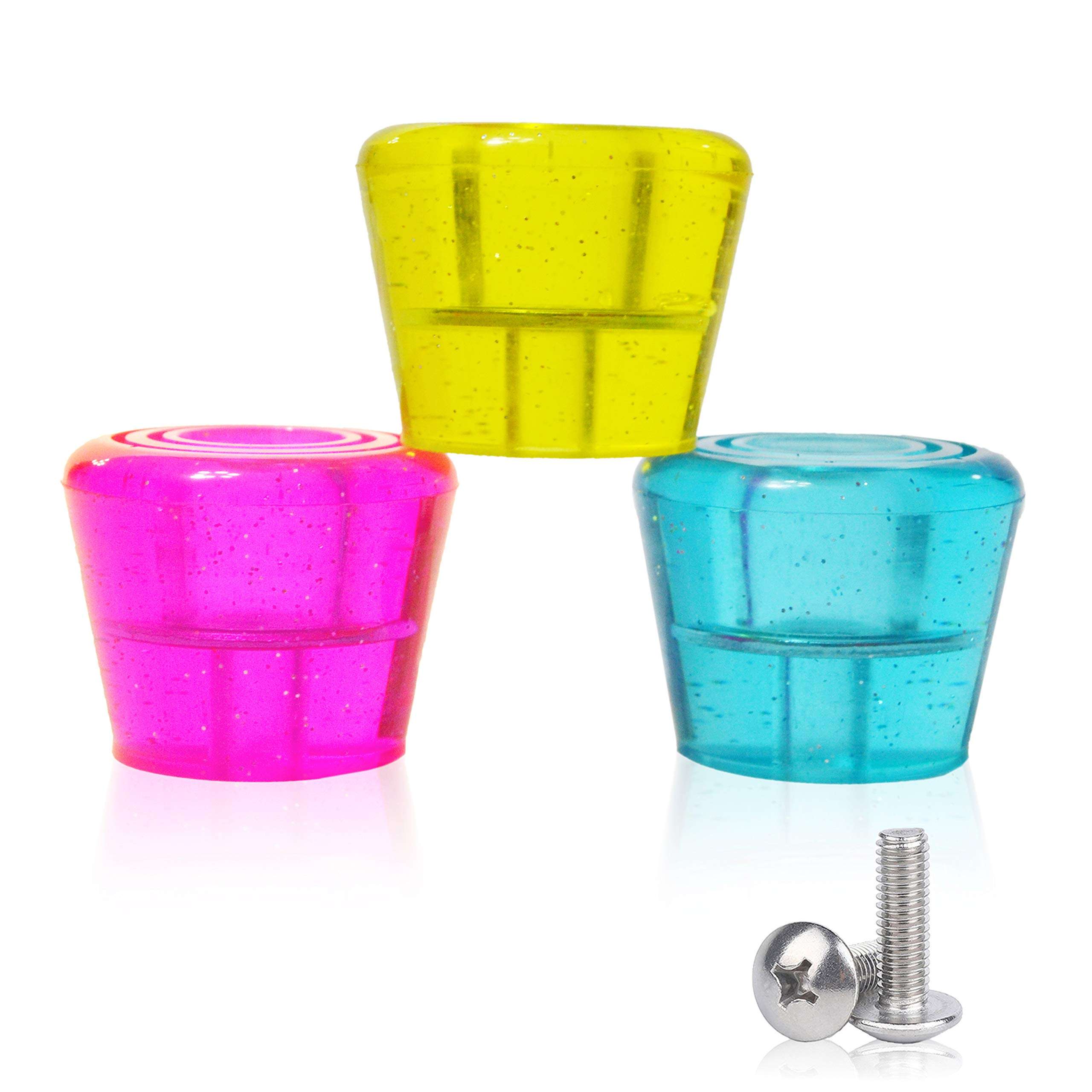 VKEDA Roller Skate Toe Stops Plugs Rubber Brake Block Durable 82A PU Toe Stops 2-Pack with Screws (Yellow) 1