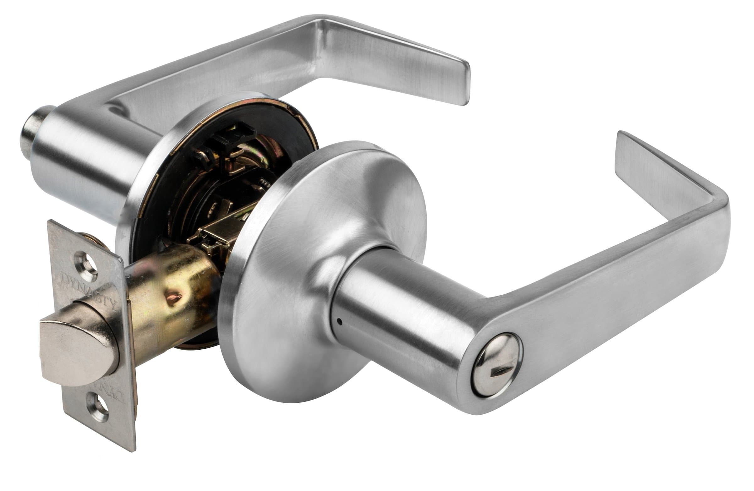 Dynasty Hardware OAK-30-26D Okamont Commercial Privacy/Bathroom Door Lever ADA Approved, Brushed Chrome (Privacy)