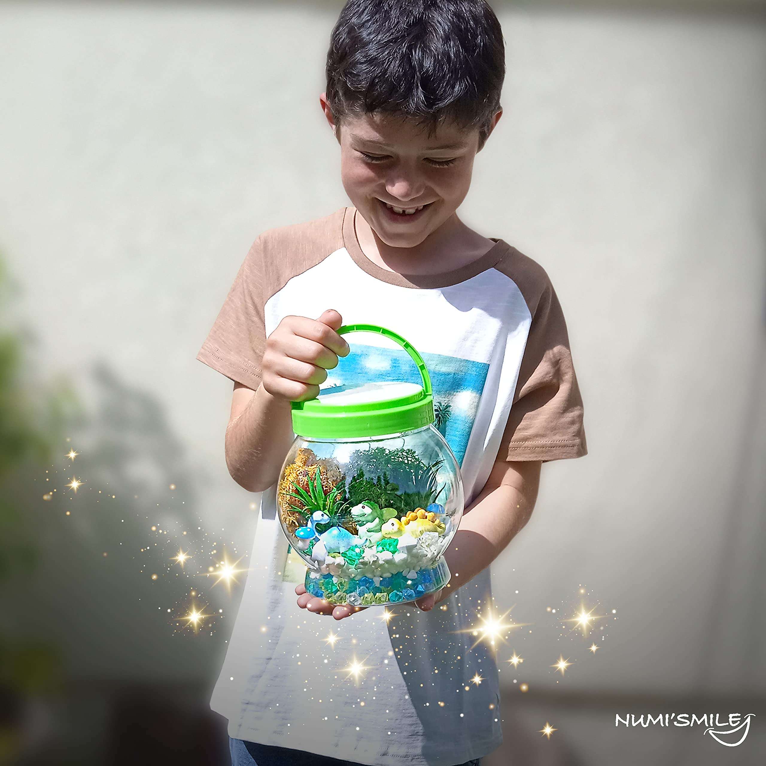 Make Your Own Light-Up Dinosaur Terrarium Kit for Kids and DIY Dinosaur Painting Kit, Gifts for Kids Boys and Girls Ages 4 5 6 7 8 9 10 Years and Up, Dinosaur Toys Arts and Crafts Night Light Project 3