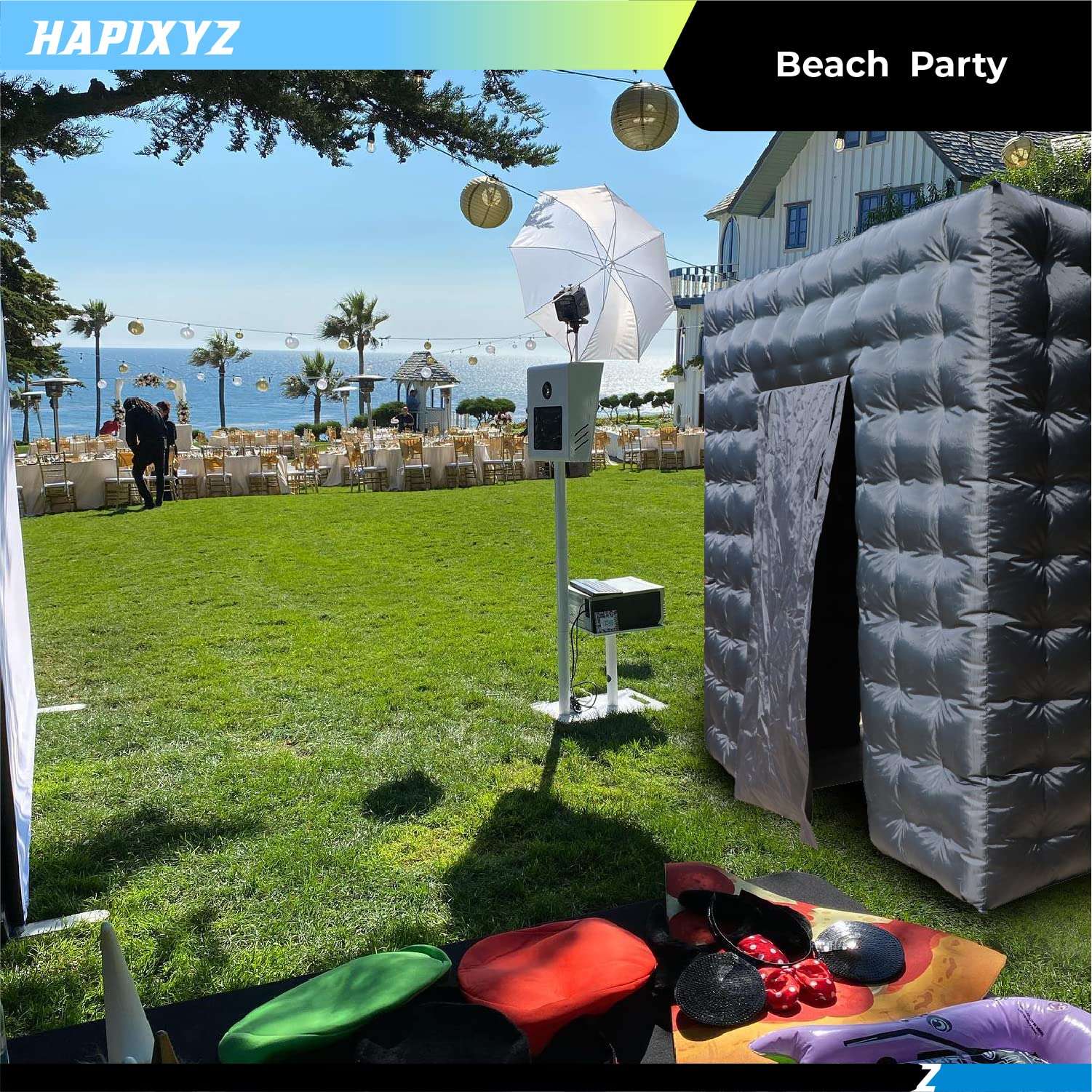 HAPIXYZ 𝗜𝗻𝗳𝗹𝗮𝘁𝗮𝗯𝗹𝗲 𝗣𝗵𝗼𝘁𝗼 𝗕𝗼𝗼𝘁𝗵 𝗘𝗻𝗰𝗹𝗼𝘀𝘂𝗿𝗲, 𝗣𝗼𝗿𝘁𝗮𝗯𝗹𝗲 𝗶𝗻𝗳𝗹𝗮𝘁𝗮𝗯𝗹𝗲 𝗽𝗵𝗼𝘁𝗼 𝗯𝗼𝗼𝘁𝗵,inflatable photo booth,8.2Ft,16-Color LED Lights 5