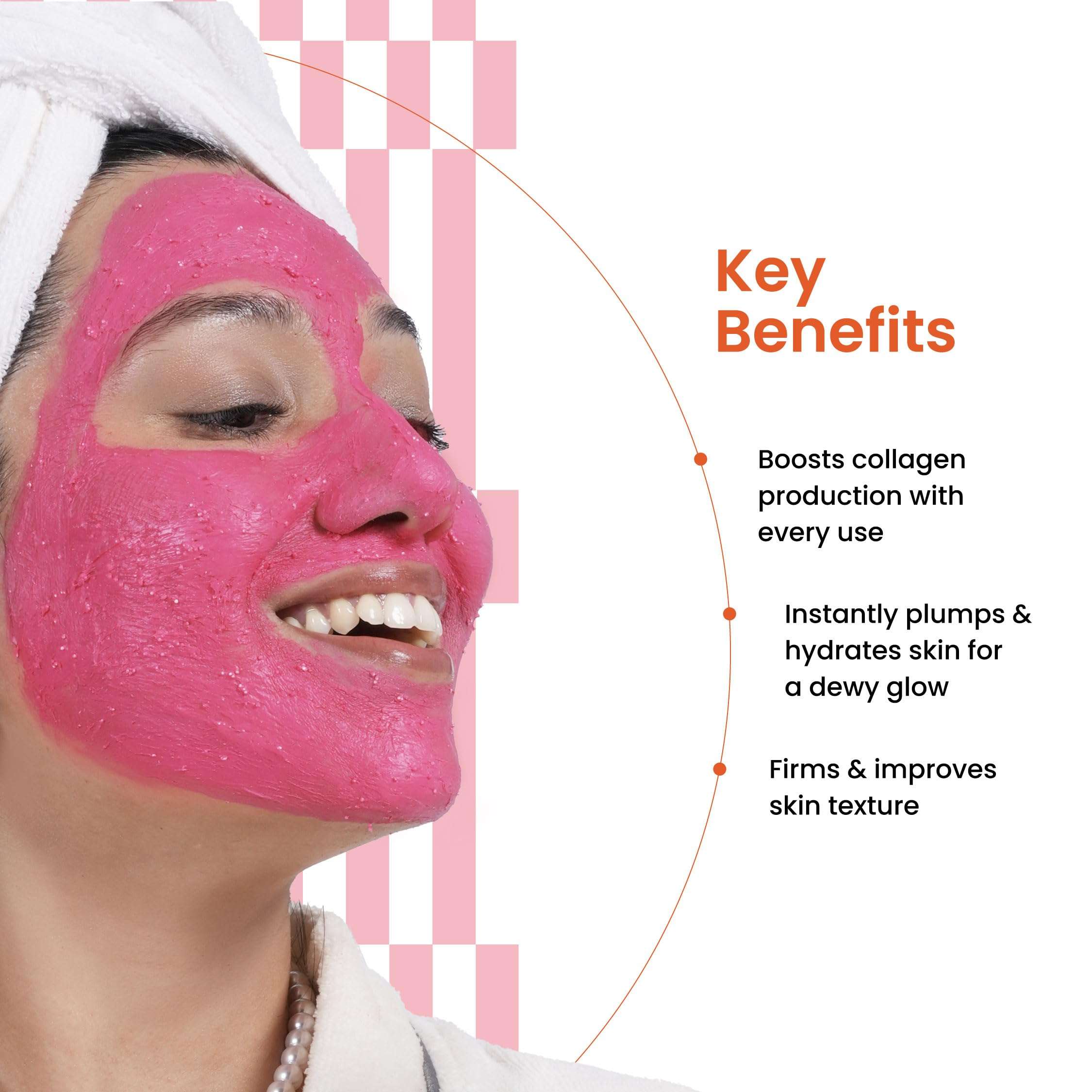 Foxtale Cherry-Collagen Whipped Clay Mask | Vegan Collagen + Glycolic Acid + PHA + Cherry Beads | Hydrates, Plumps & Firms Skin | Detoxifies Pores, Brightens & Smooths Dull, Uneven Skin | 75g 3