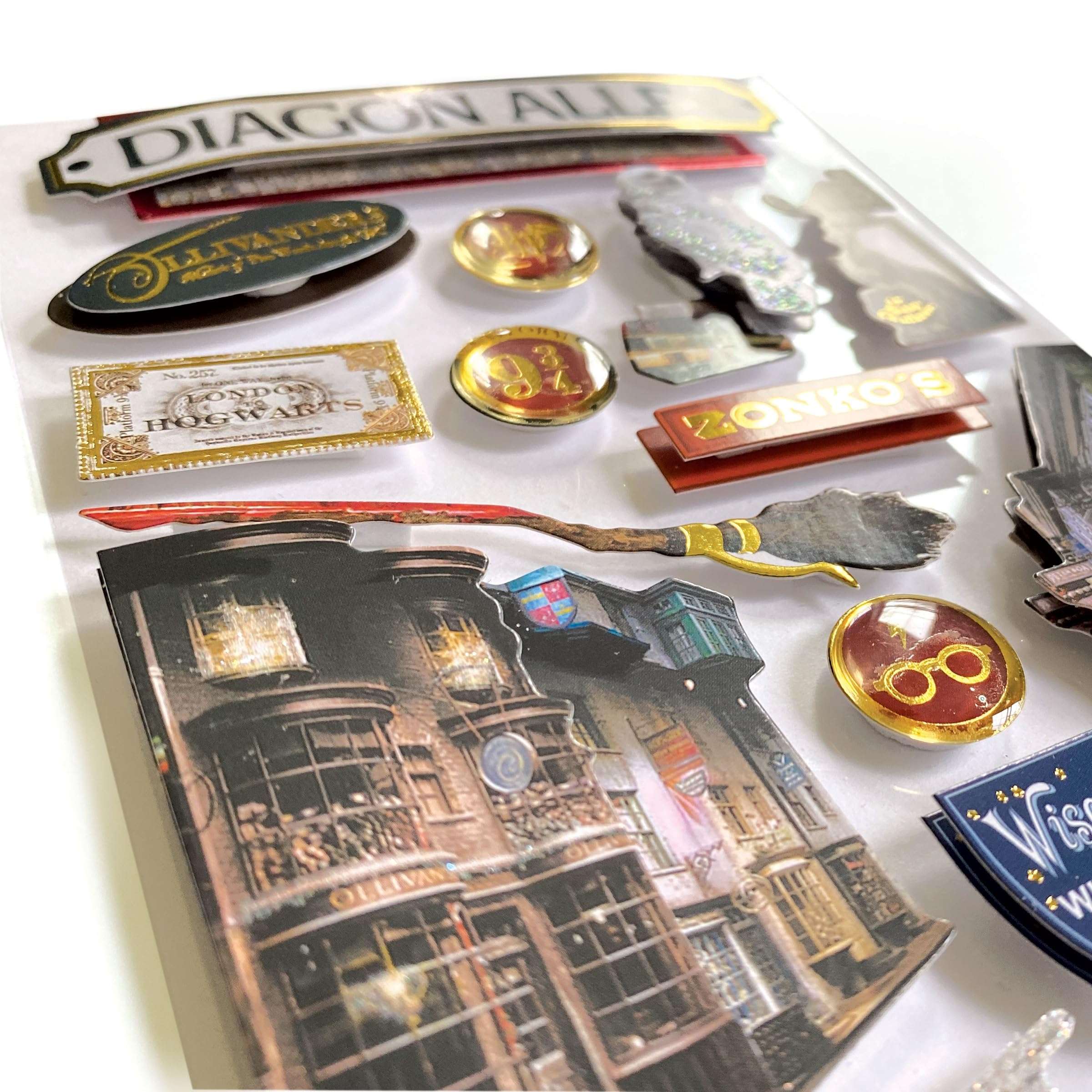 Paper House Productions Harry Potter Die-Cut 3D Scrapbook Sticker Sheet - Diagon Alley, 3-Pack 3
