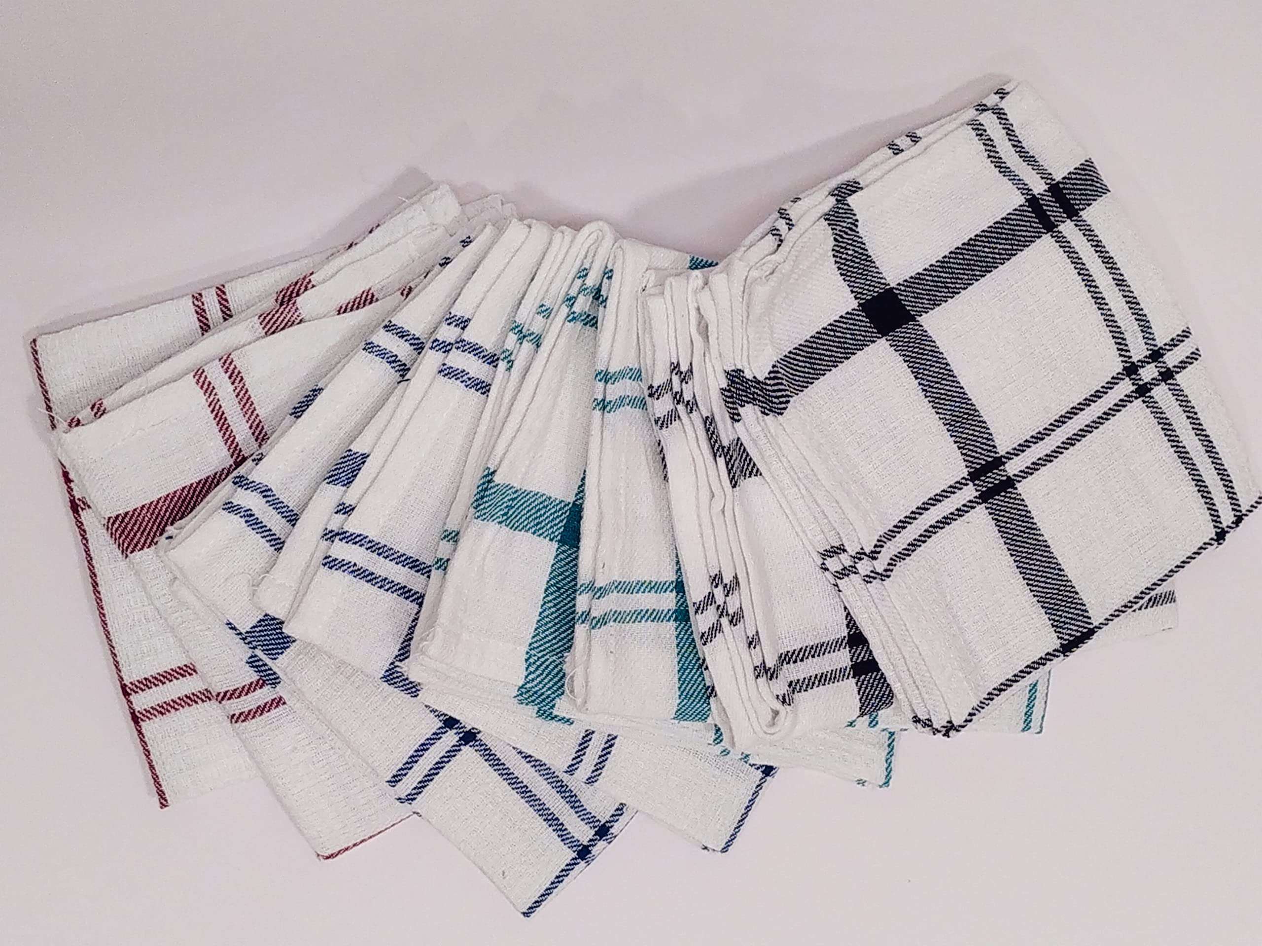 Craft & Curious - Kitchen Cotton Towels 40x68cm Multipurpose Multi-Color Waffle Napkins (8) 1