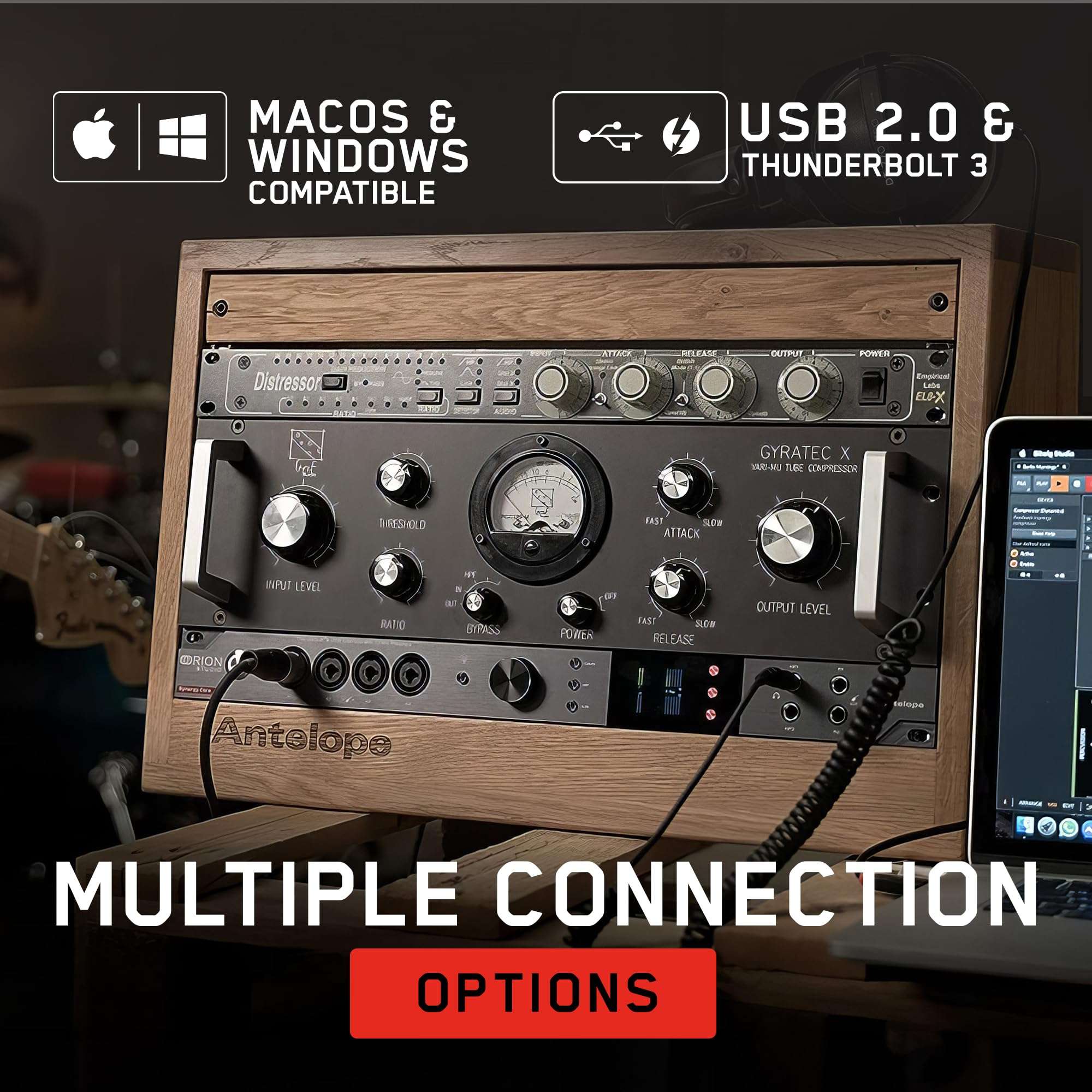 Antelope Audio Orion Studio Synergy Core Professional Digital Audio Interface w/ 12 Preamps & 50 Real-Time Plugins — Thunderbolt 3 Music Recording Studio Interface w/DSP Processing for Mac/Windows 5