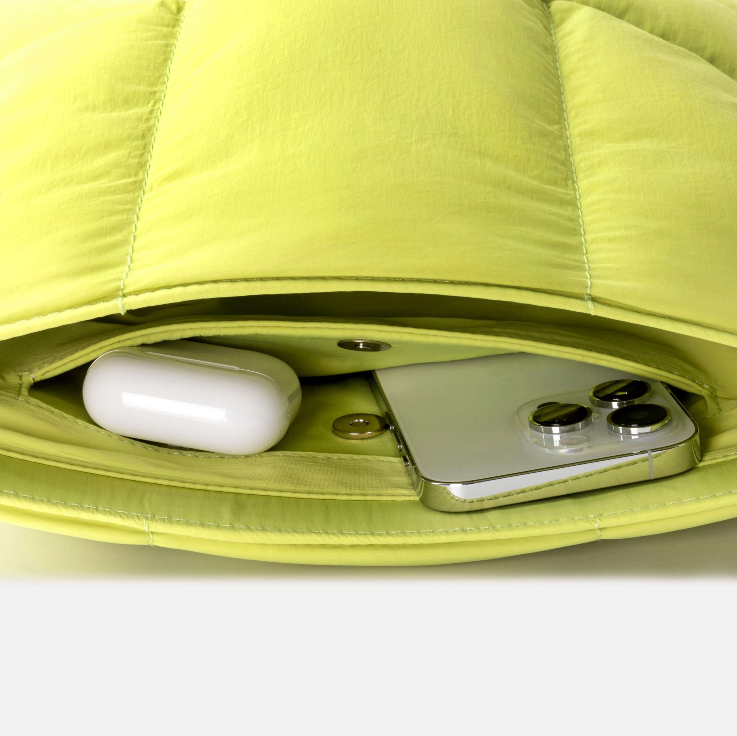 Comfyable Puffy Tablet Sleeve Bag Compatible for 11-inch iPad Pro M4, iPad Air 11-inch M2 2024, Quilted Cute Carrying Tablet Pouch with Shoulder Strap for Women, Lime Green 4