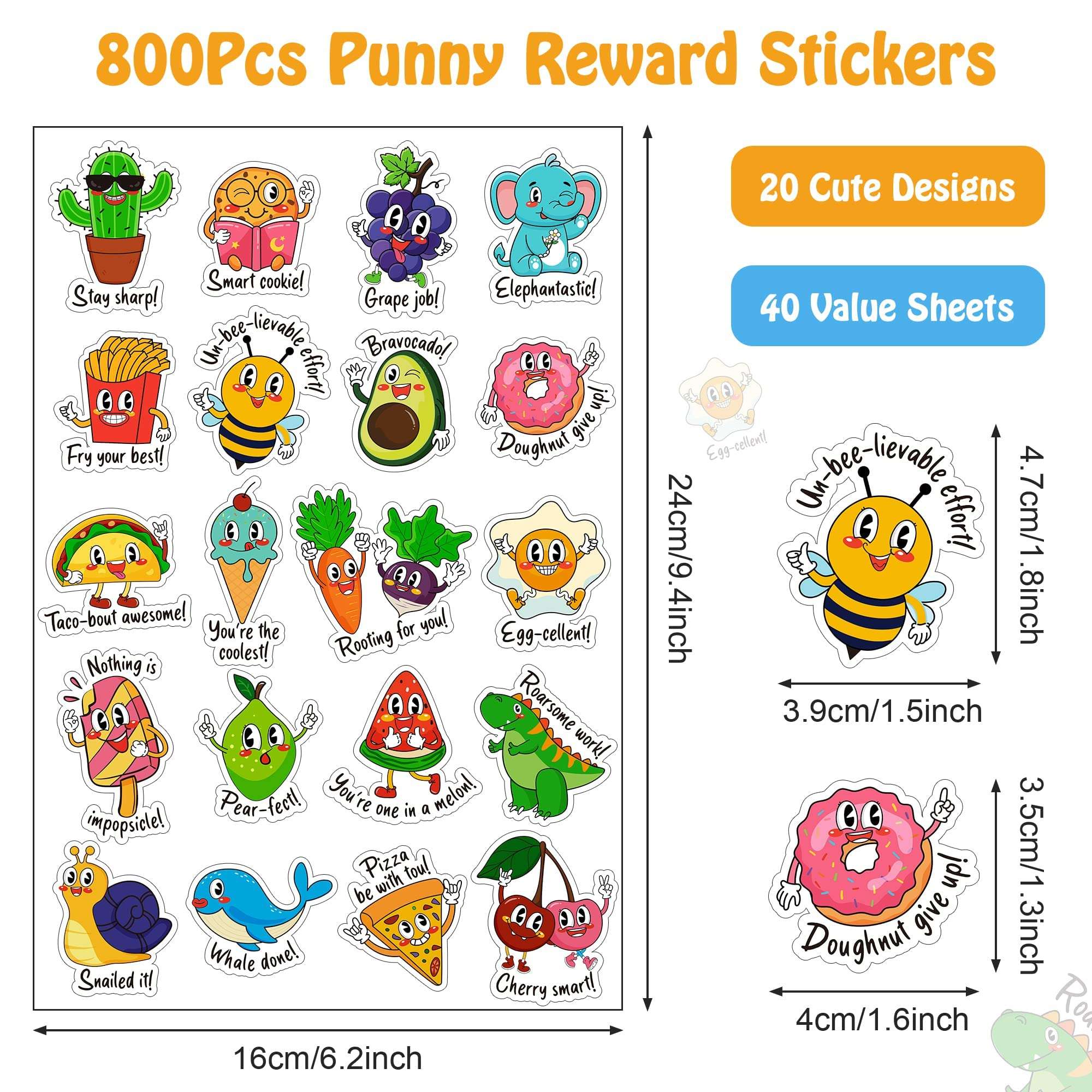 D-FantiX 800PCS Punny Teacher Sticker for Student & Washable Paint Dot Markers for Toddlers 3