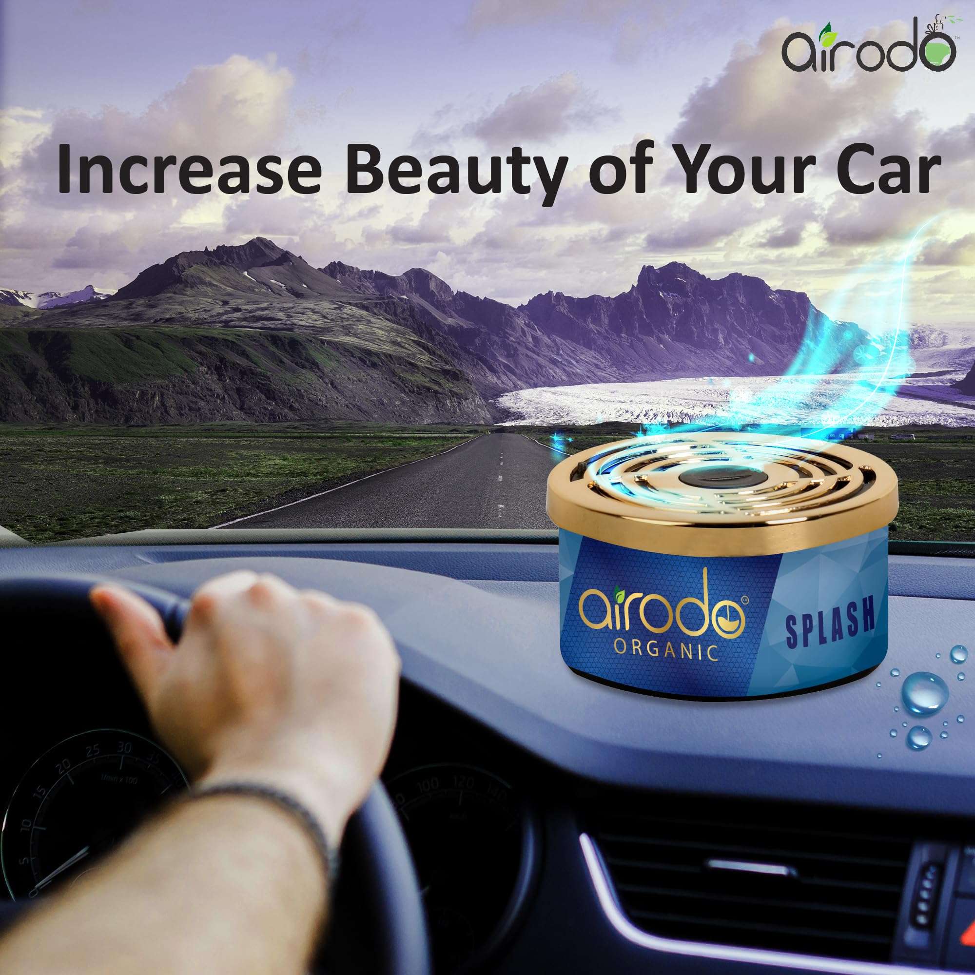 Airodo One Splash Organic Car Perfume, Strong Fiber Air Freshener to Freshen'up Your Car - 40 g,Car Accessories interior car perfumes and fresheners 3