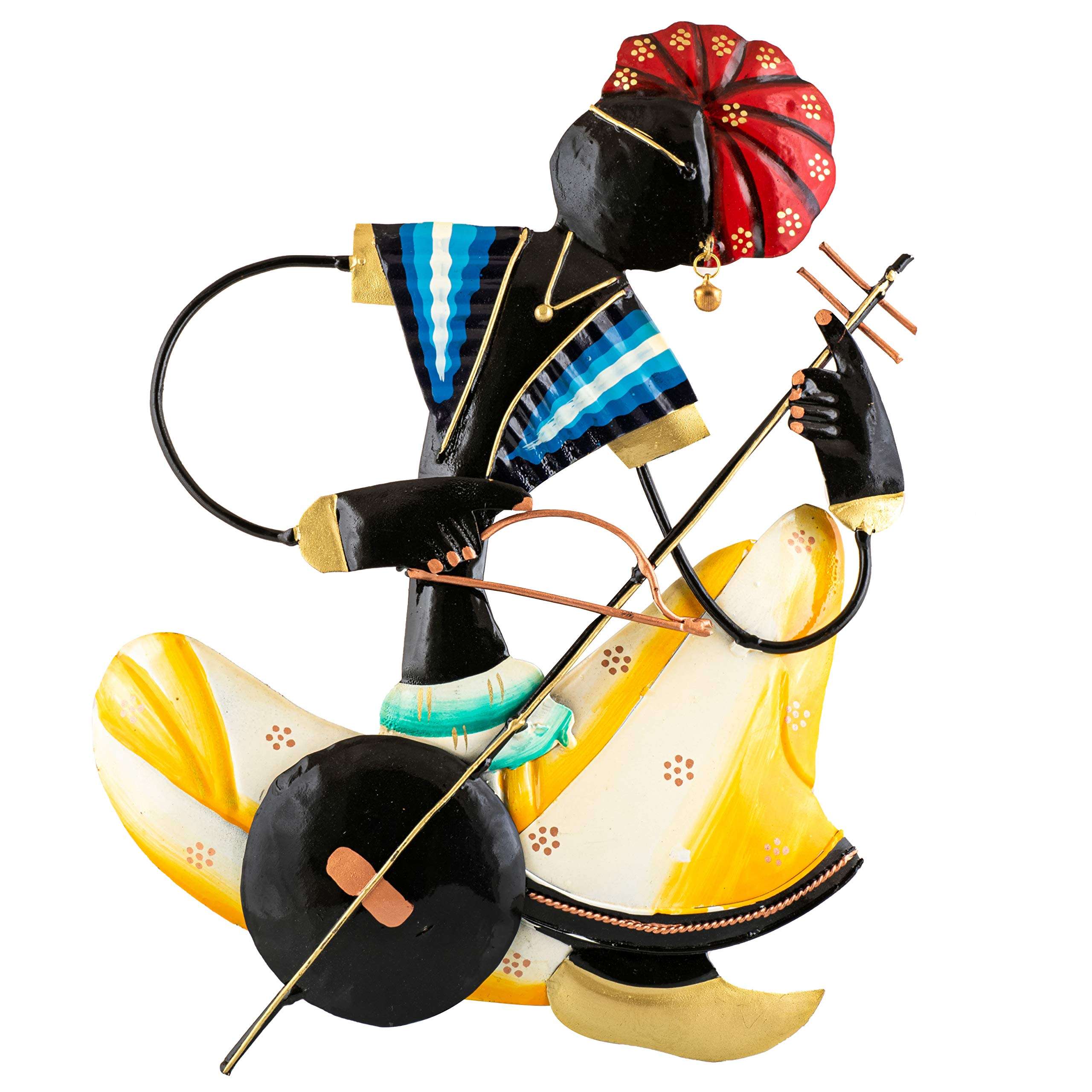 Karigaari Multicolor Set of 4 Rajasthani Men Wall Hanging 6