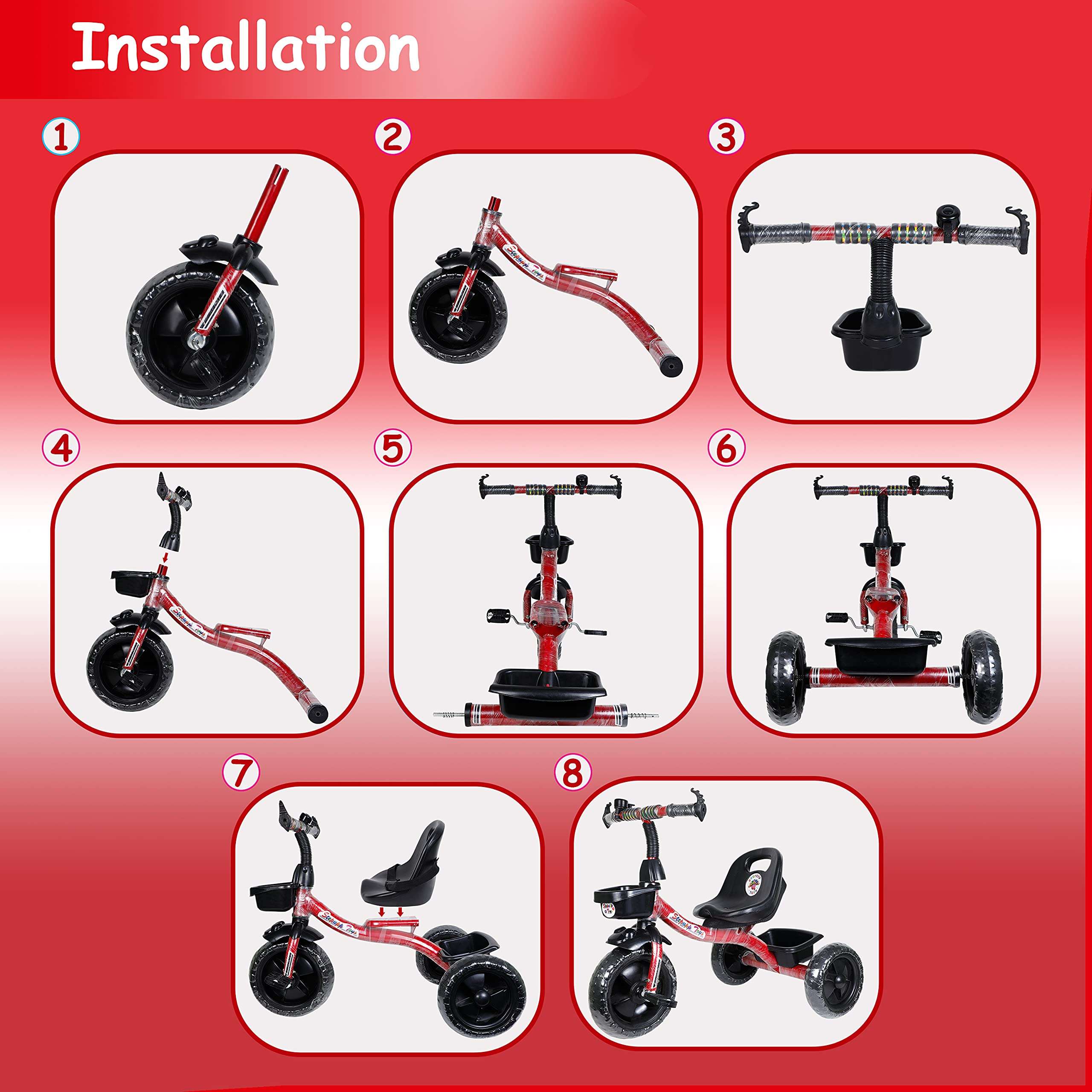 Stepupp Tricycle for Kids Green Colour with Basket Baby Tricycle for Baby boy or Baby Girl Kids trikes or Toddler Tricycle for 1,2,3,4 Years Kids 5