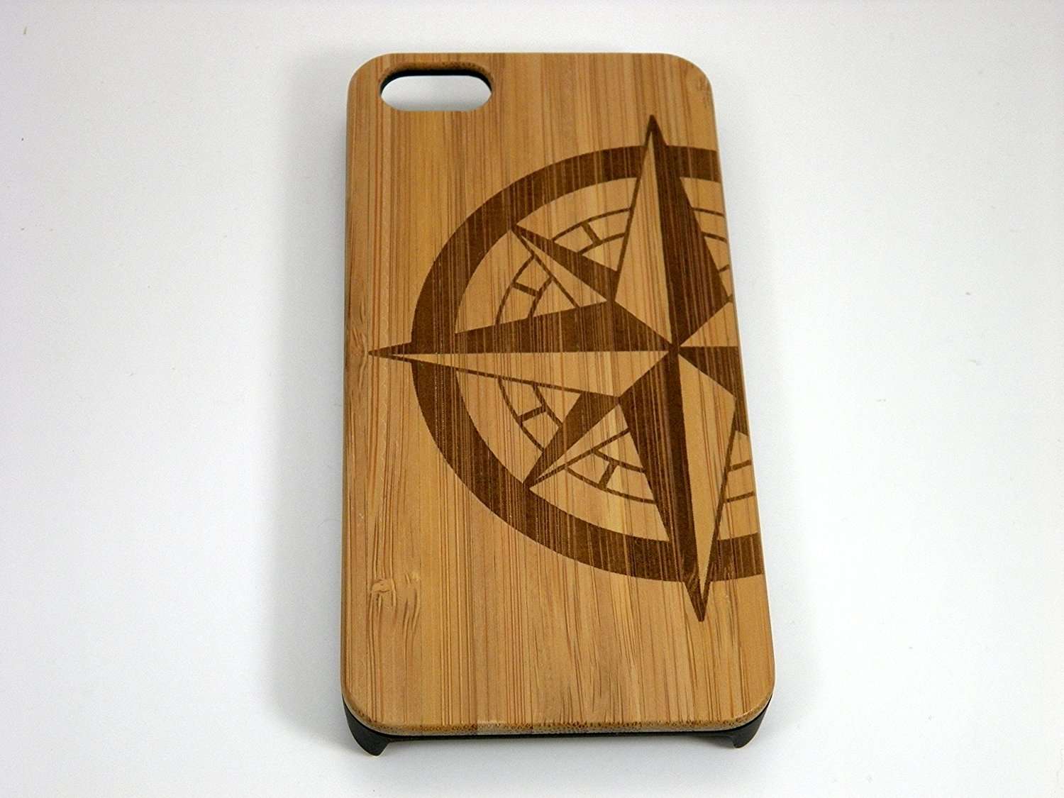 Compass Rose iPhone 7 Bamboo Case. Tattoo Nautical Navigation North South East West. Sailor Military. Wood Phone Cover. 3