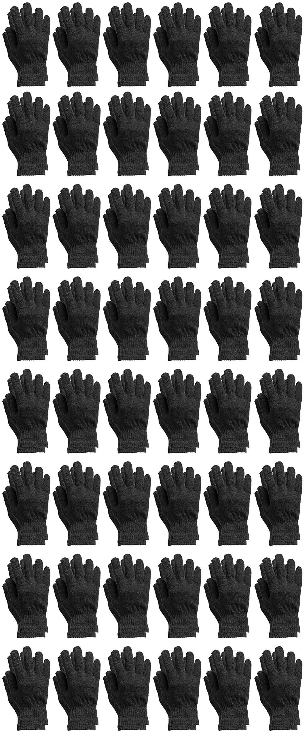 48 Pack Of Yacht & Smith Wholesale Beanies Or Gloves, Bulk Thermal Winter Hat Or Gloves (Black Gloves) 1
