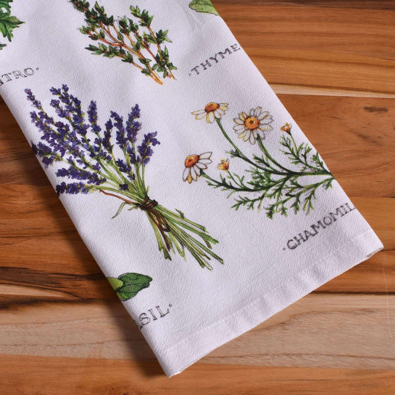 Peking Handicraft 04SER532WC Field Guide Herbs Flour Sack Kitchen Towel, 25-inch Height,Cotton 4