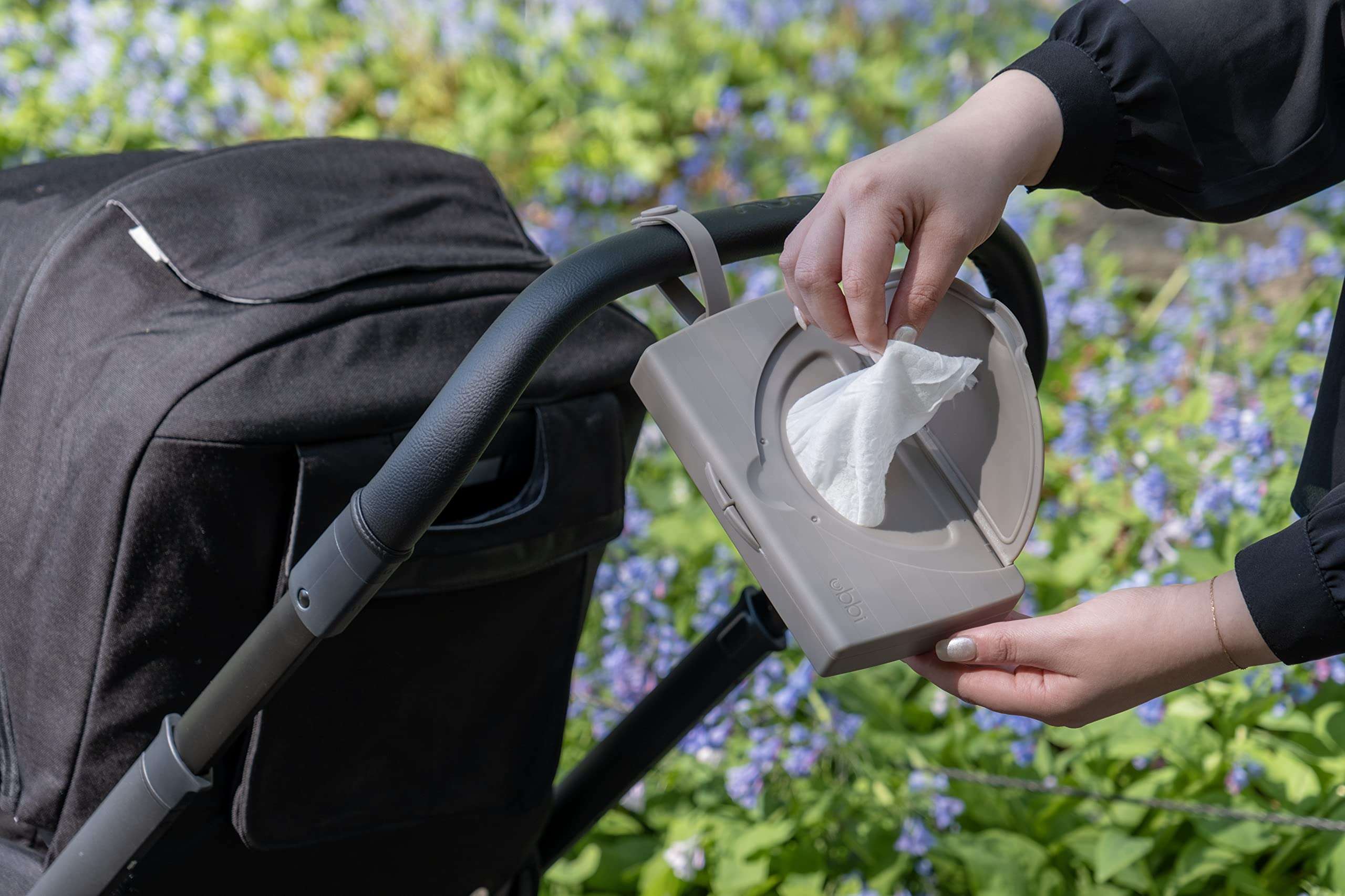 Ubbi On-The-Go Baby Wipes Dispenser and Changing Mat, Portable Diapering Accessories for Traveling with Newborns, Taupe 5