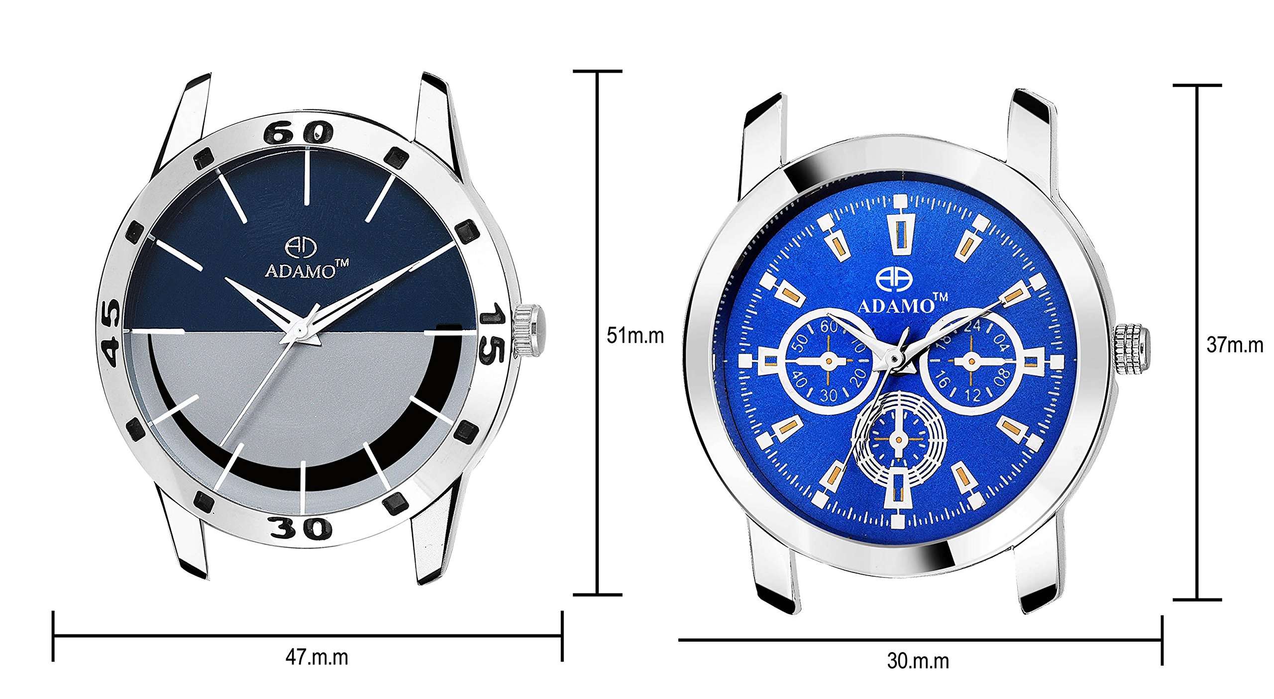 ADAMO Designer Couple Combo Wrist Watch 817-324SM05 4