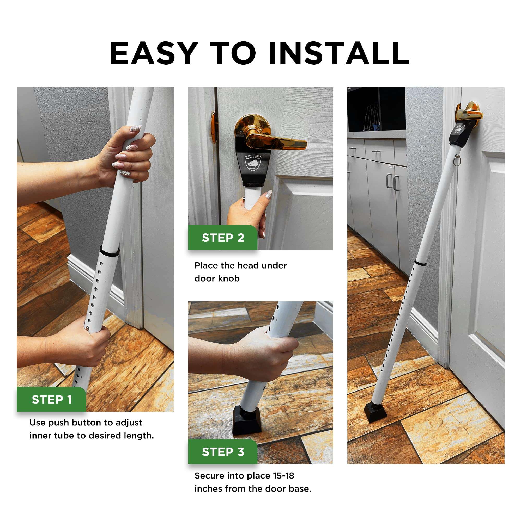 Sliding Door Security Bar, Door Jammer 2-in-1 Adjustable, Door Stoppers Security – 40 Different Adjustments, by Guard Dog Security 4