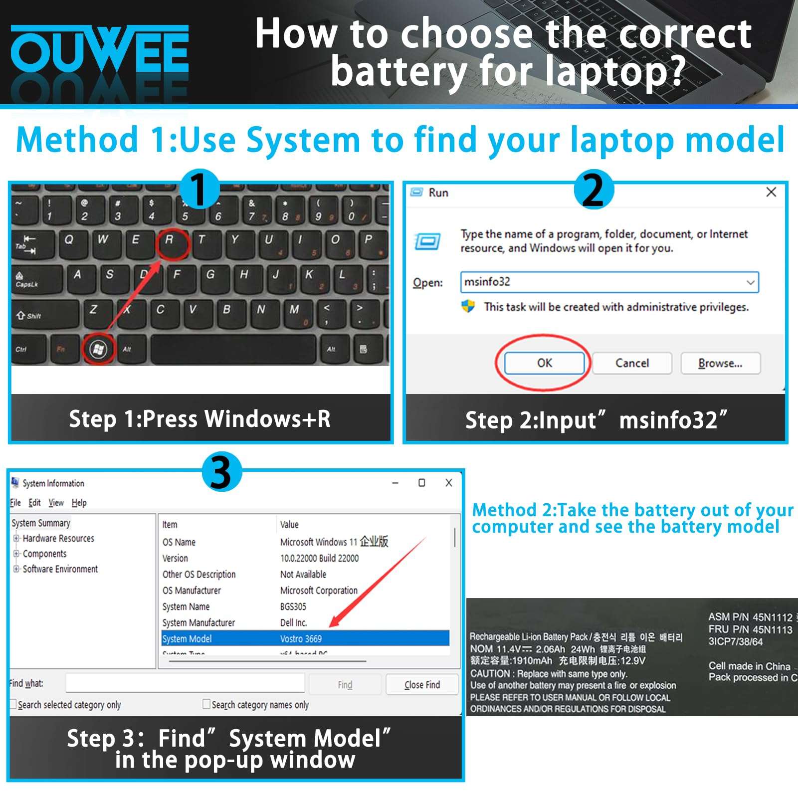 OUWEE 45N1112 Laptop Battery Compatible with Lenovo ThinkPad A275 T440 T440S T450 T450S T460 X230S X240 X240S X250 X260 X270 Series Internal 45N1113 45N1111 01AV459 45N1109 45N1110 45N1773 11.4V 24Wh 3