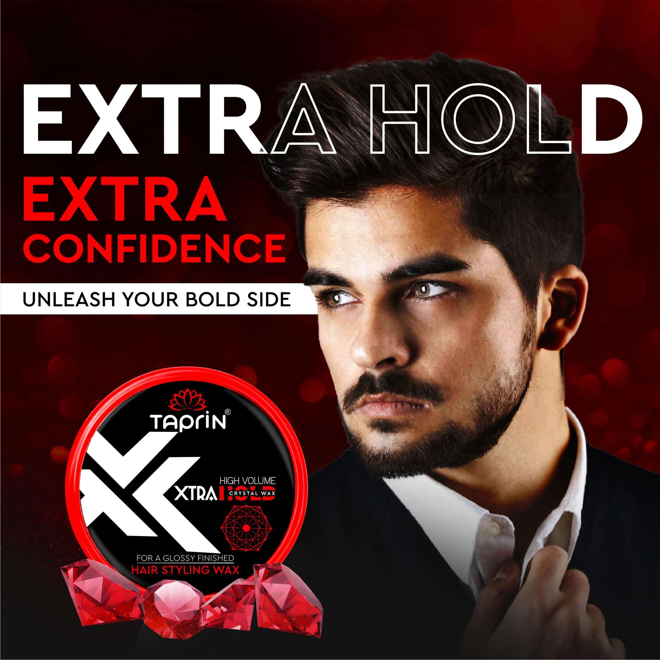Taprin High Volume Xtra Strong Hold Hair Styling Wax 80ml | Glossy Finish, Shine, Styling wax | Hair Wax for Men 6
