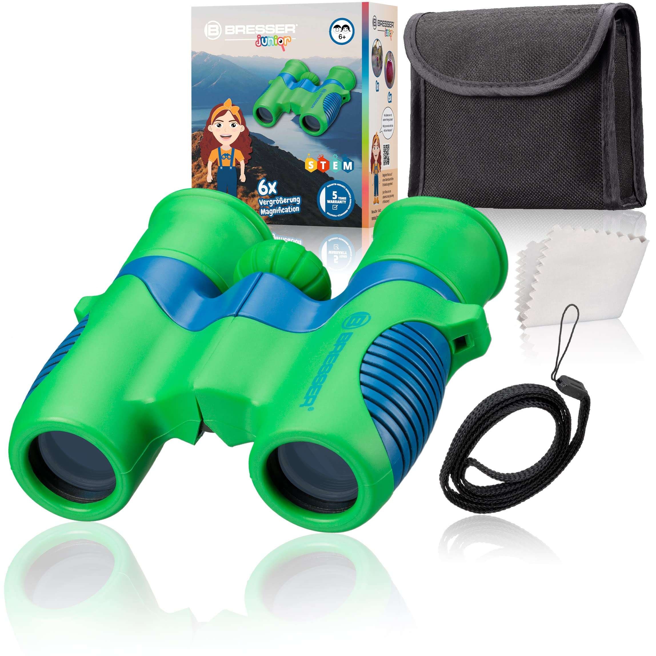ExploreOne 6x21 Weather Resistant Roof Prism Child's Binocular with 6.8 Deg Angle of View, Gray 1