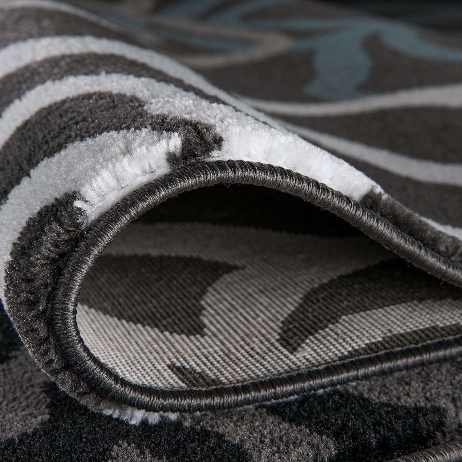 Rugshop Contemporary Modern Floral Abstract Flowers Easy Maintenance for Home Office, Living Room, Bedroom, Kitchen Soft Area Rug 3'3" x 5' Gray 4