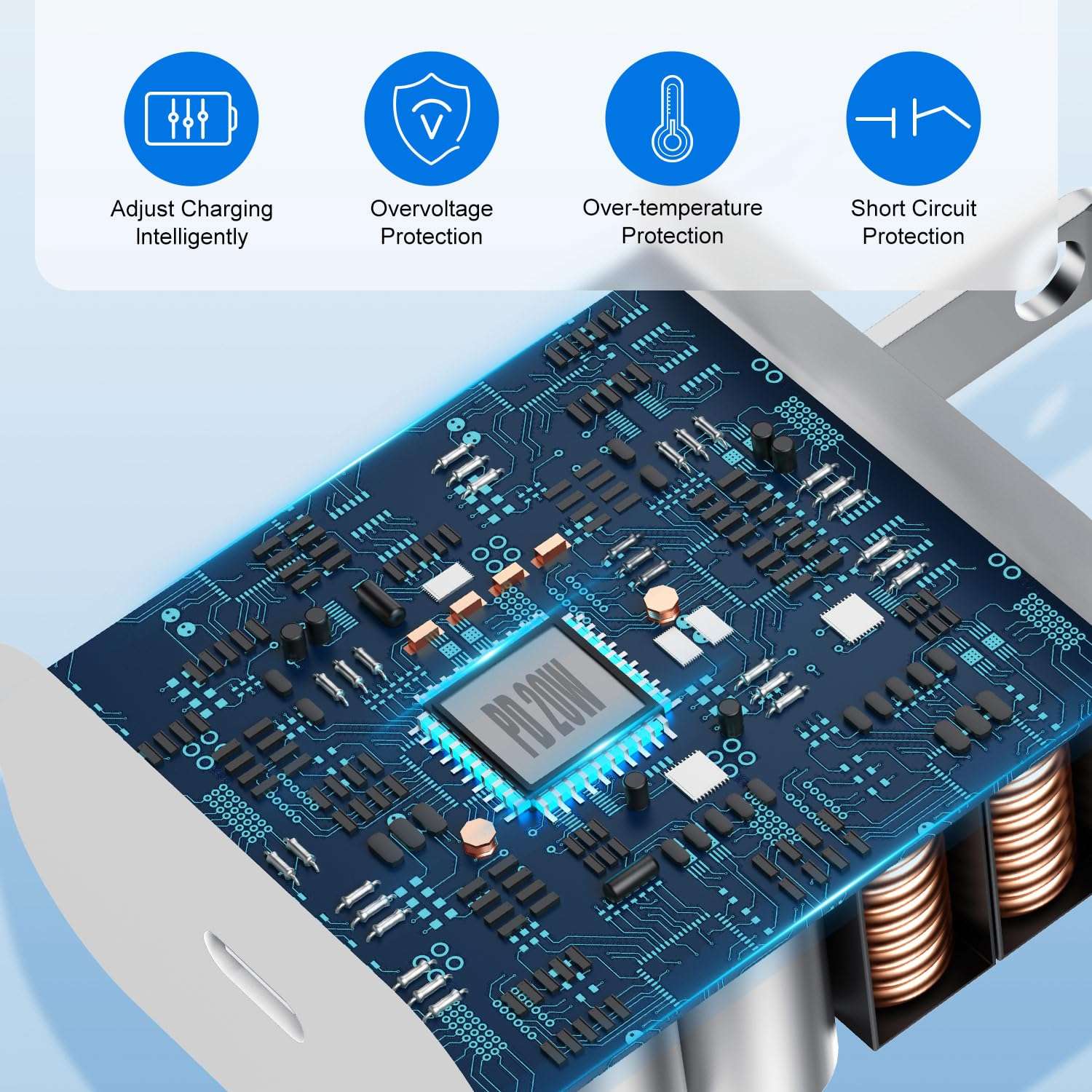 New iPhone 15 16 Chargers Fast Charging, 2Pack 20W USB C Wall Charger for iPhone 16 Pro Max with 2Pack 10FT USB C to USB C Cable Compaitble with iPhone 16/16 Plus/15/15 Pro Max/iPad Pro 4