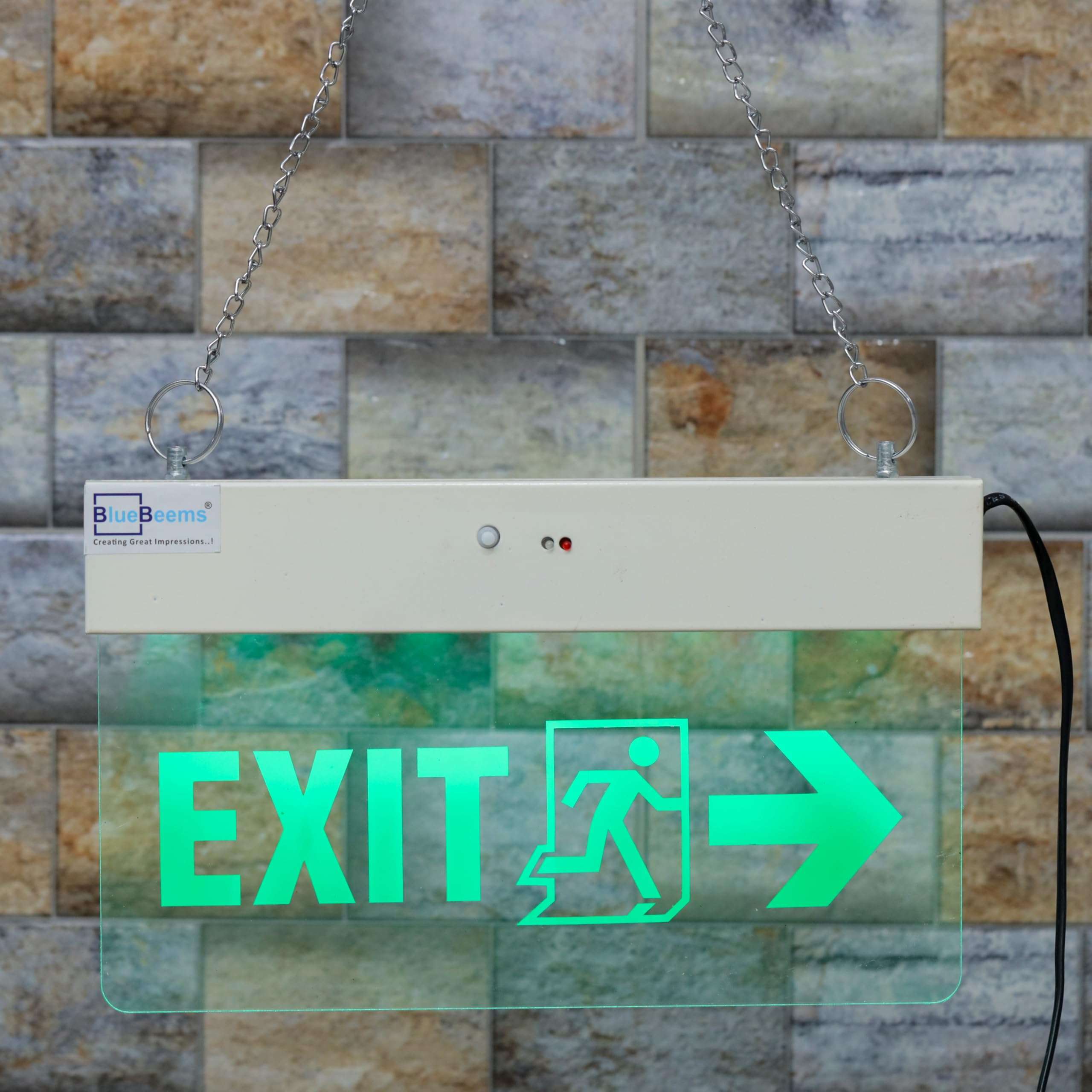 Bluebeems LED Edge Lit Exit Sign With Man Running And Left Side Arrow Symbol, Ideal for Emergency Exit Routes and Safety Signage in Commercial Spaces | BIS Approved (Set Of 5) 6