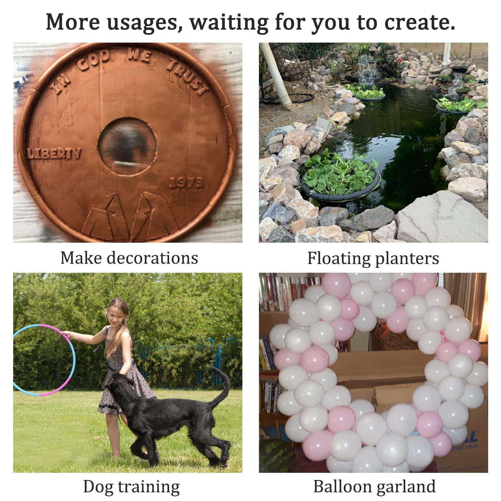 Liberry Kids Exercise Hoop, Detachable & Size Adjustable Toy Hoop, Professional Hoola Rings for Kids, Blue, Pink 5