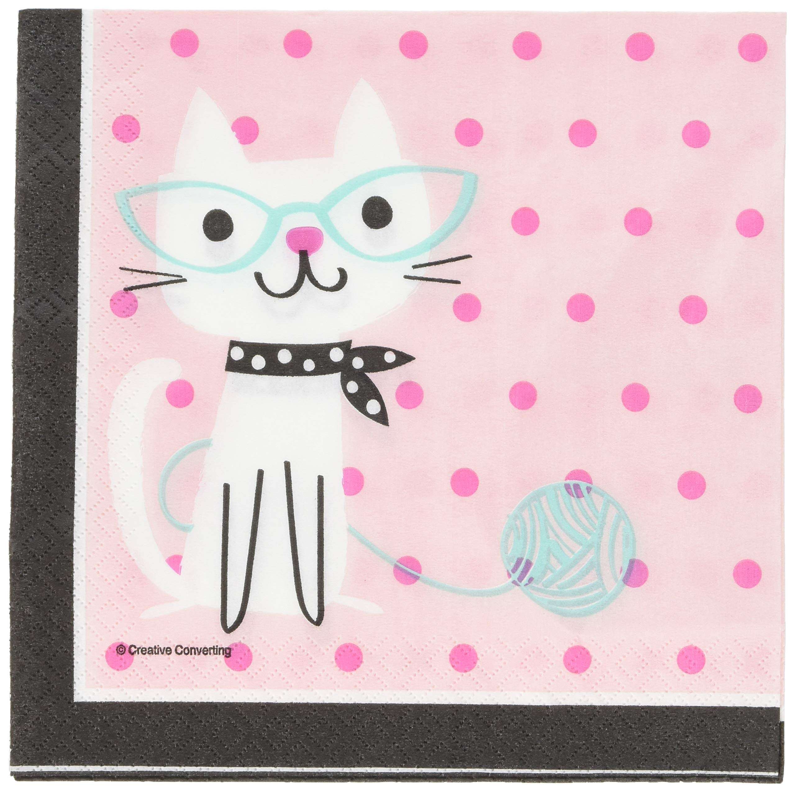 Creative Converting Purr-FECT Luncheon Napkins Party Supplies, 6.5", Multicolor 2