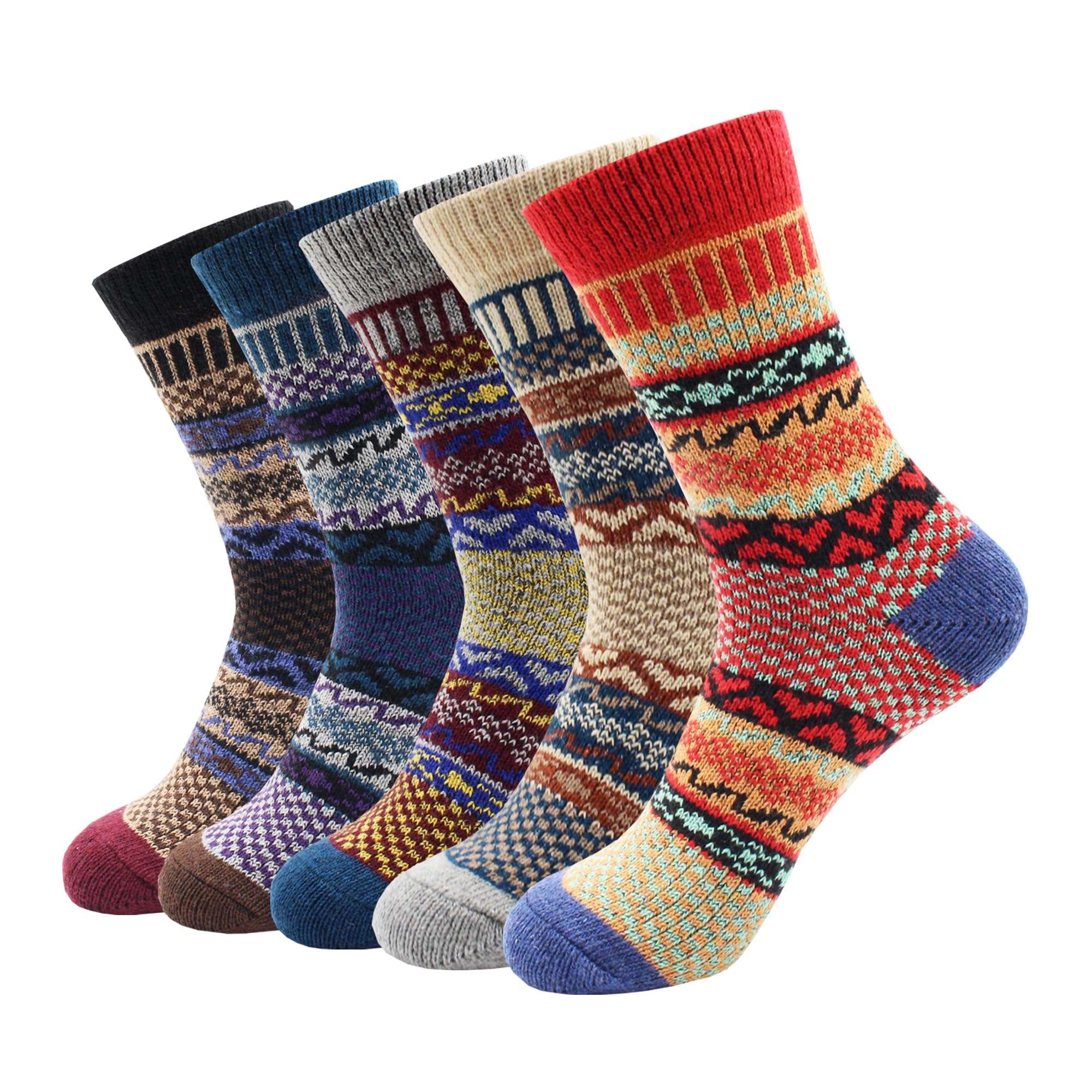BLBJYPZX Wool Socks for Women, Cozy Thermal Fall Winter Hiking Alpaca Warm Think Knit Comfy Crew Calf Socks