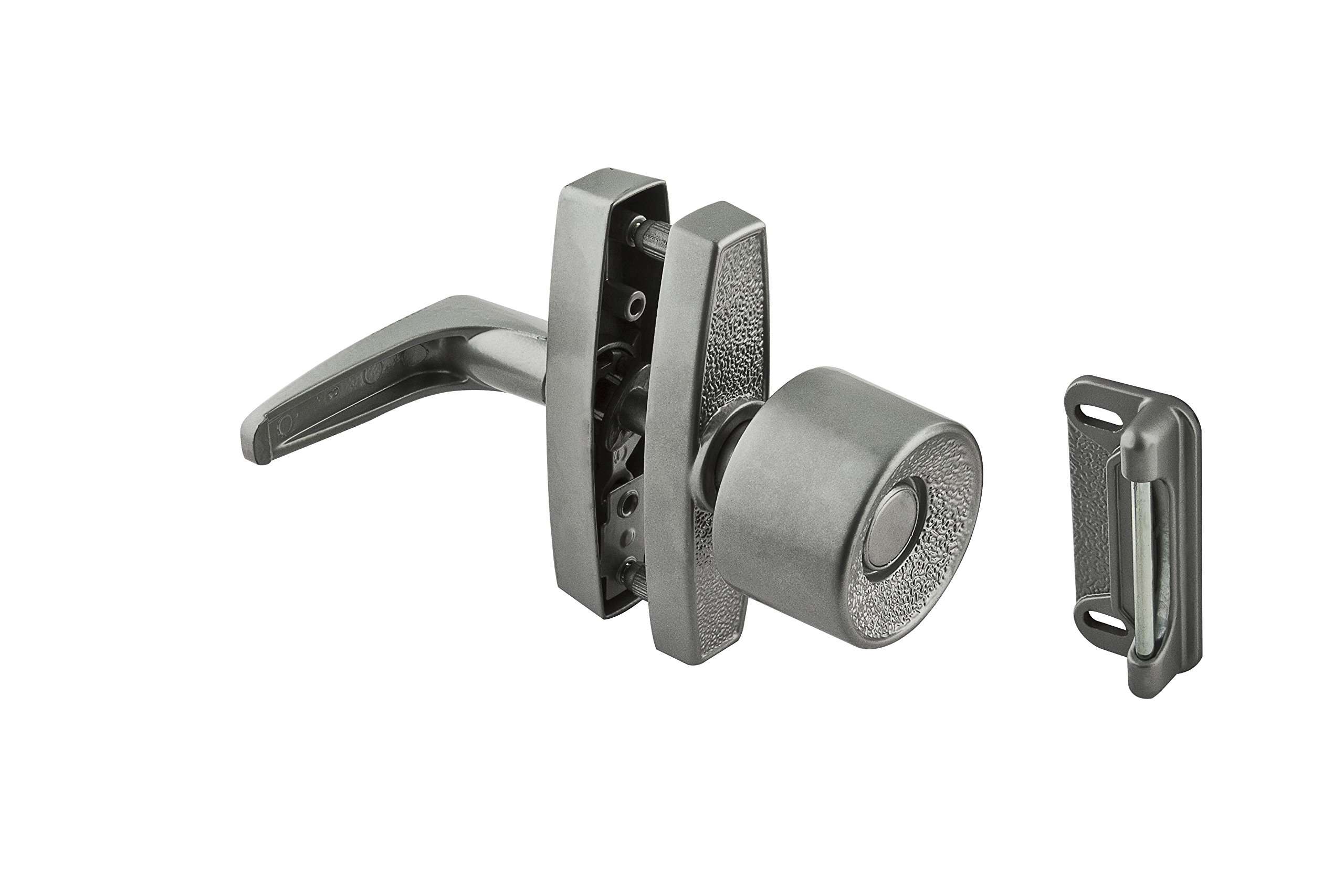 Stanley Hardware S748-258 CD1703 Screen or Storm Door Knob Latch in Clear Coated Aluminum 1