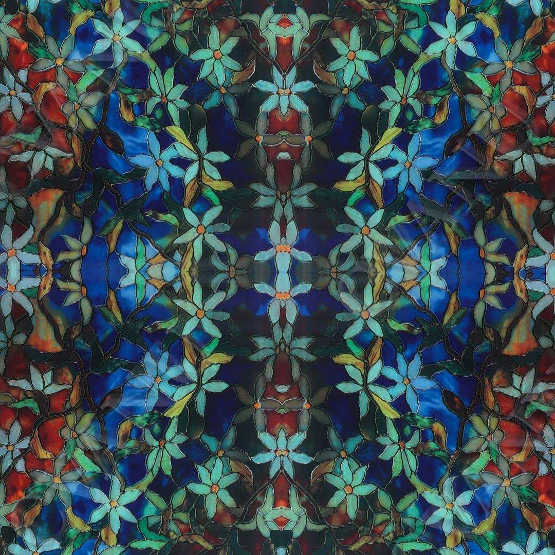 KREEPO Glass Film Privacy Printed Flora Print Window Sticker Vinyl Sheet for Front Door/Bathroom/Sidelight/Small Windows/Office Meeting Room (24"x240"Glassfilmprint28_K) 6