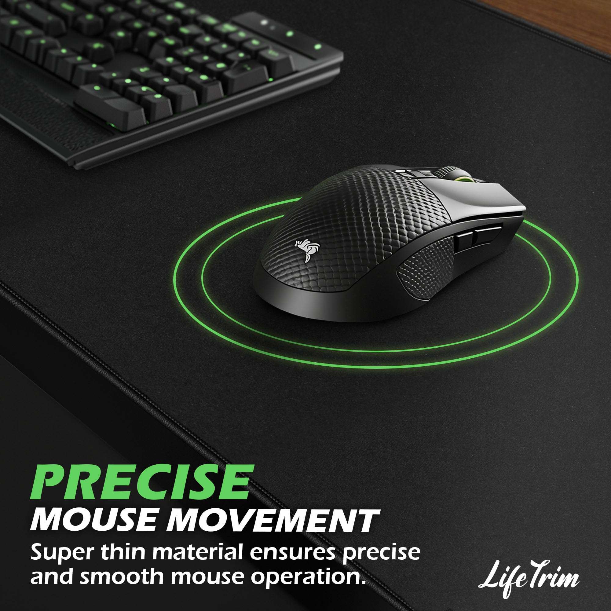 LifeTrim 55” x 23” XXL Mouse Pad Gaming 5mm Thick Extended Keyboard Mat Full Desk Cover Pad XXL Mat Giant Extra Large Gaming Mouse Pad XXXL Mousepad Black Large Desk Mats Deskpad 6