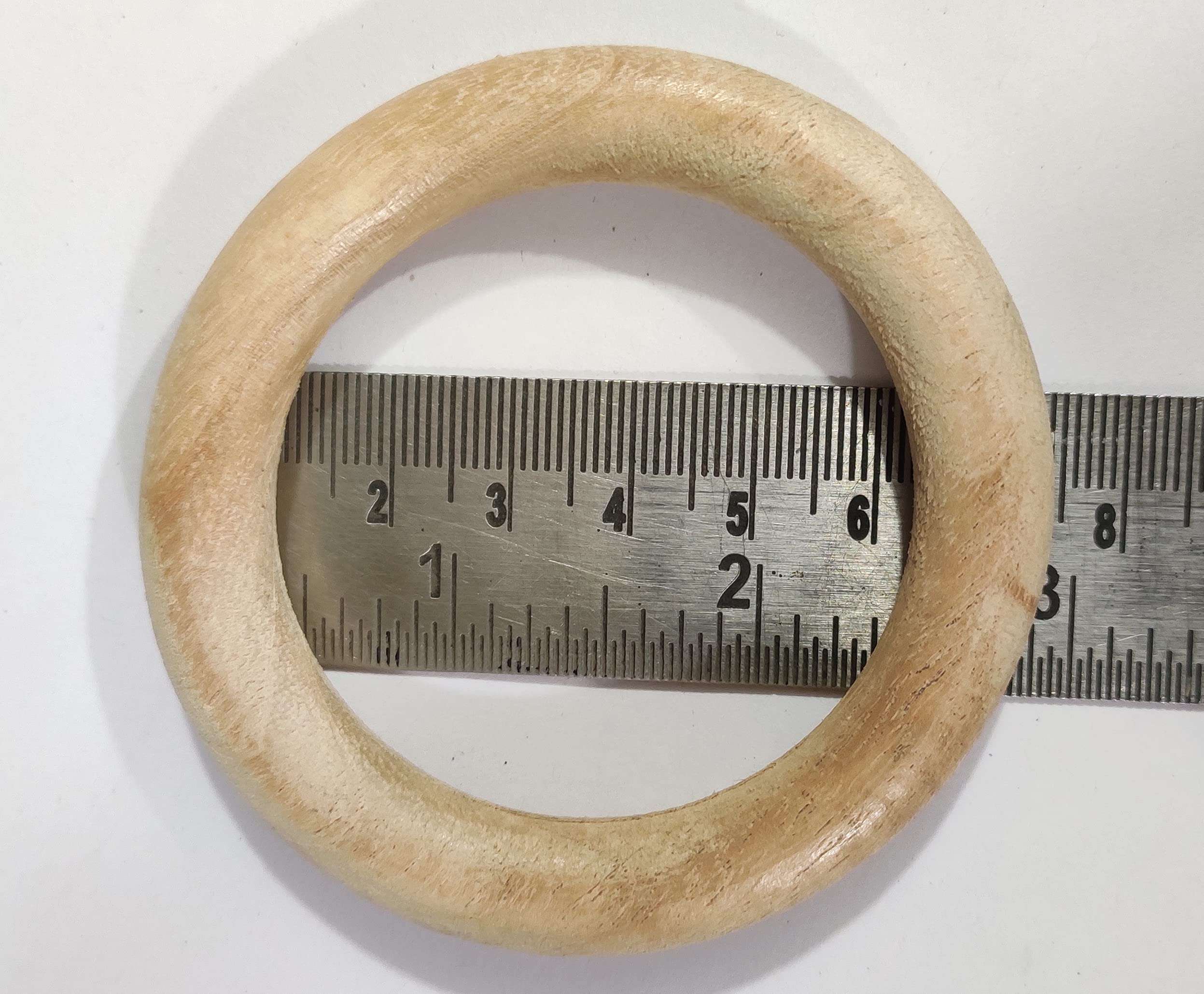 OMX Round Wooden Rings 2.84 inches (72 MM), Set of 12 PC Rings - Macrame, DIY Art and Craft, Jhula, Toran, Bag, Bunting, Door Hanging, Wall Hanging (2.8 Inch) 6