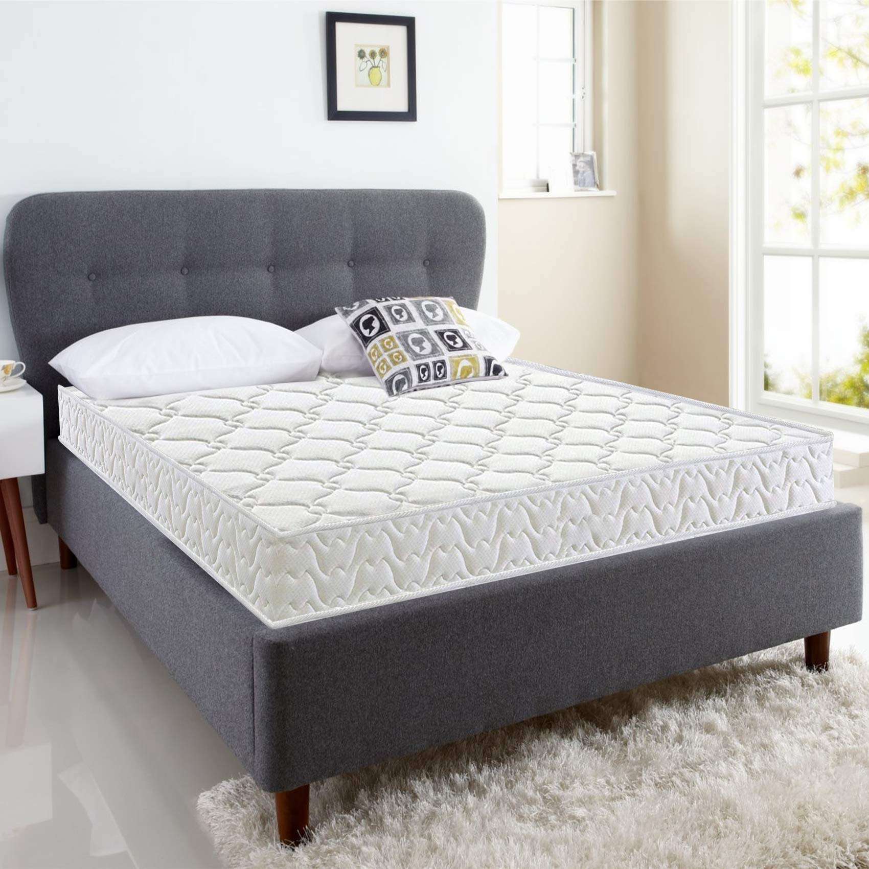 USHA SHRIRAM Resteria ISI Certified at Factory Rate 5-Inch Coir Single Size Mattress | Natural Golden Fibre| HyperCool Ventillation| Firm Support| For Hot Sleepers|With 5 year Warranty (L x W : 75X30)