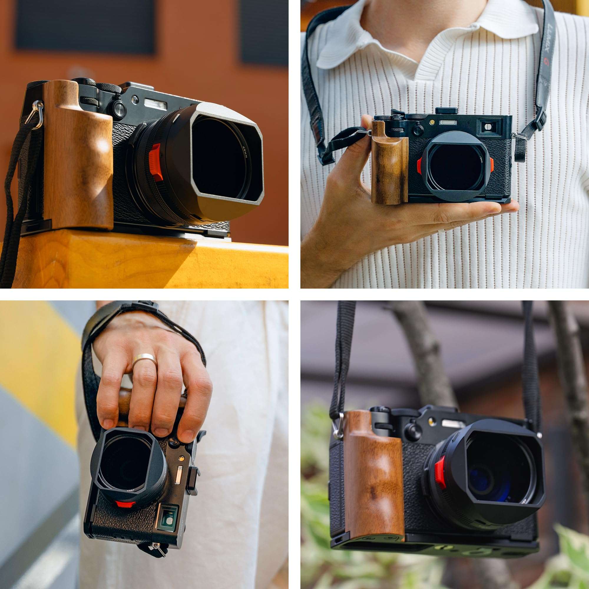 FREEWELL Premium Wooden L Bracket Handheld Grip with Quick Release Plate – Arca Compatible for Fuji X100VI (Black) 6