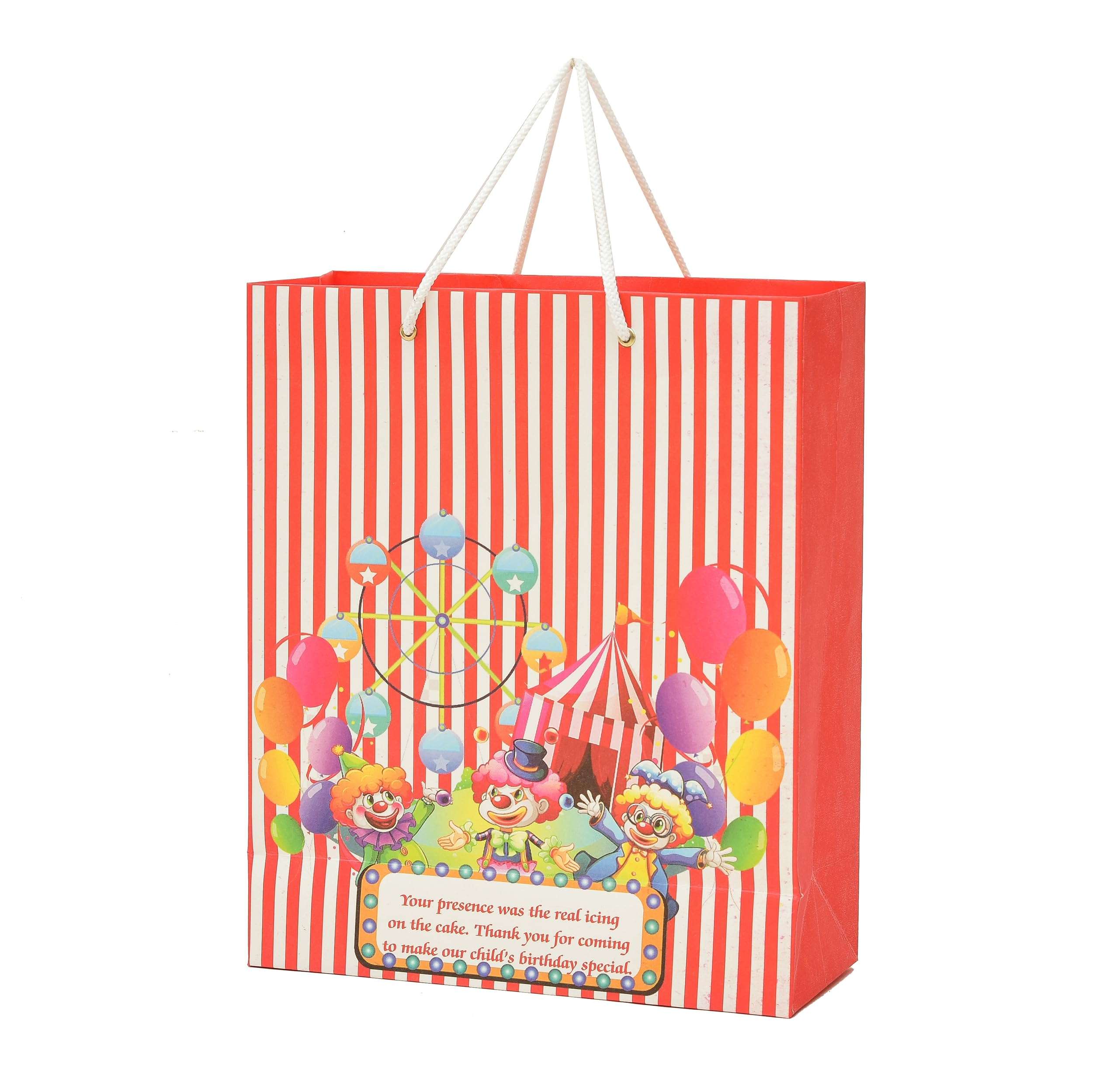 PPJ ® -HAPPY BIRTHDAY (CARNIVAL THEME) PARTY (30 Pcs.) PAPER CARRY BAG, -10 Inch X 12 Inch X 4 Inch RETURN GIFT/HAPPY BIRTHDAY/RETURN GIFTS/GIFTS/GIFT BAGS/GIFT COVERS (Pack of 30) 1