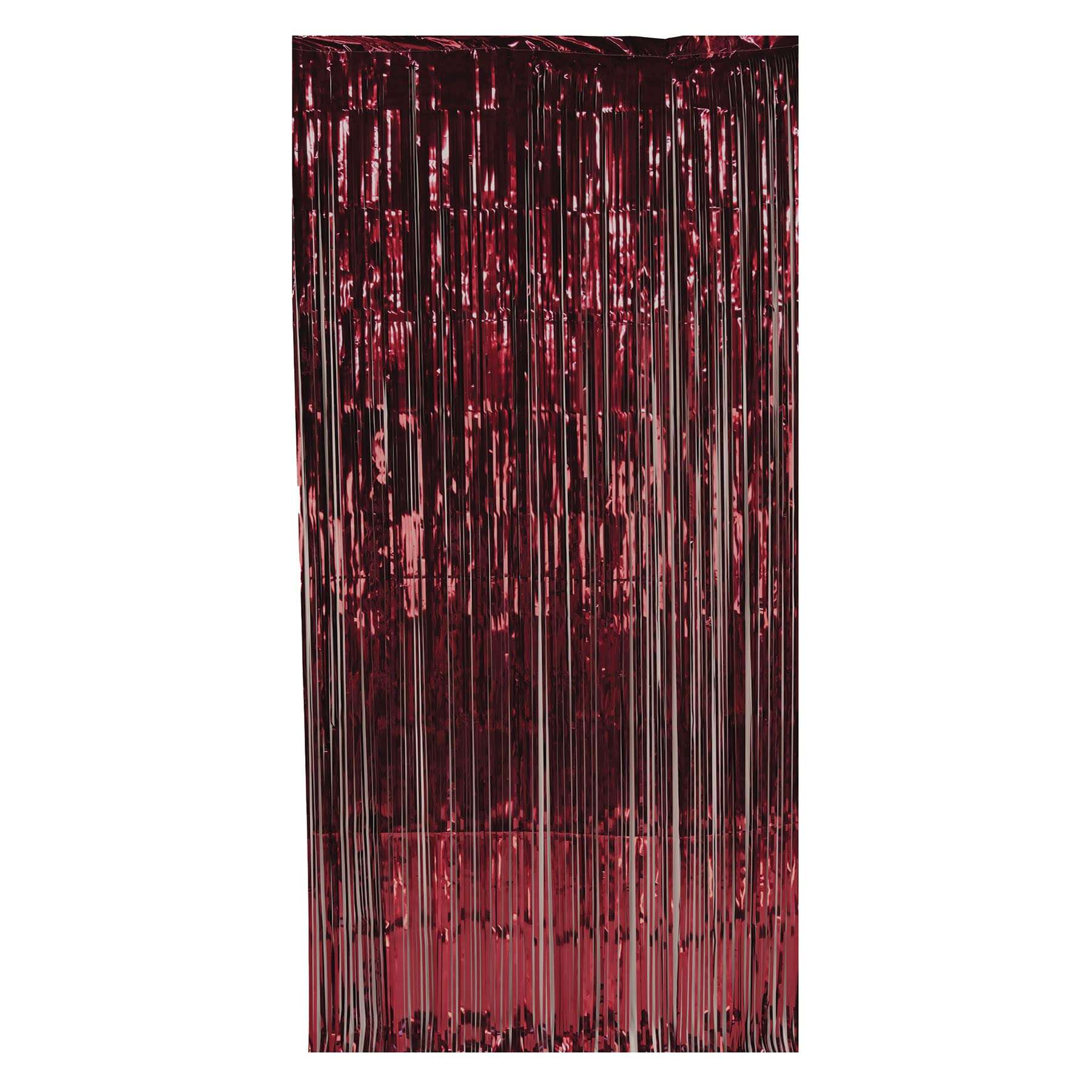 Beistle 1-Ply Tinsel Foil Fringe Curtain Photo Booth Backdrop Birthday Party Decorations, Wedding Reception, Baby Shower Celebration, Graduation Supplies, 8' x 3', Burgundy 1