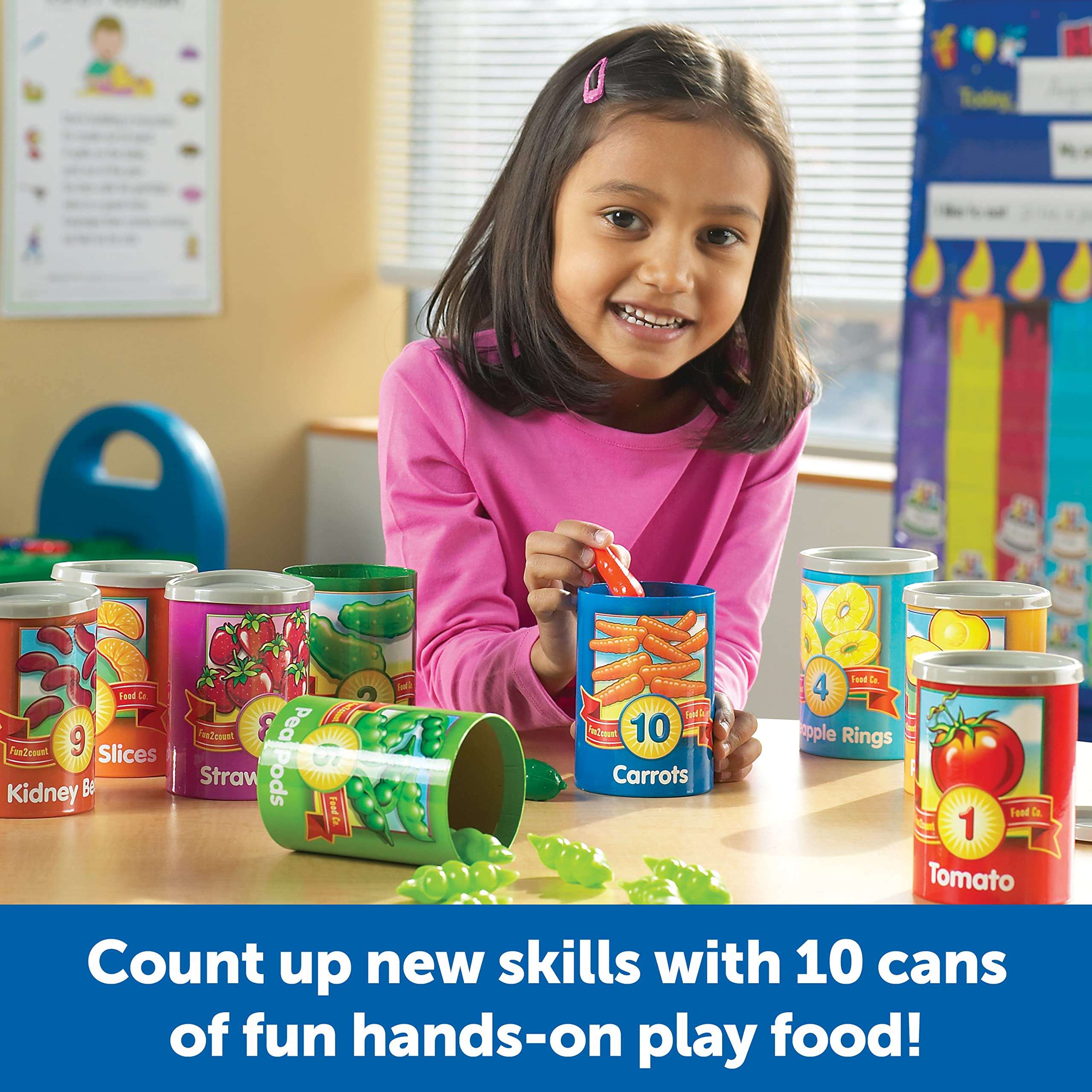 Learning Resources One To Ten Counting Cans - 65 Pieces, Ages 3+ Toddler Learning Toys, Preschool Pretend Play Toys, Supermarket Toys 2