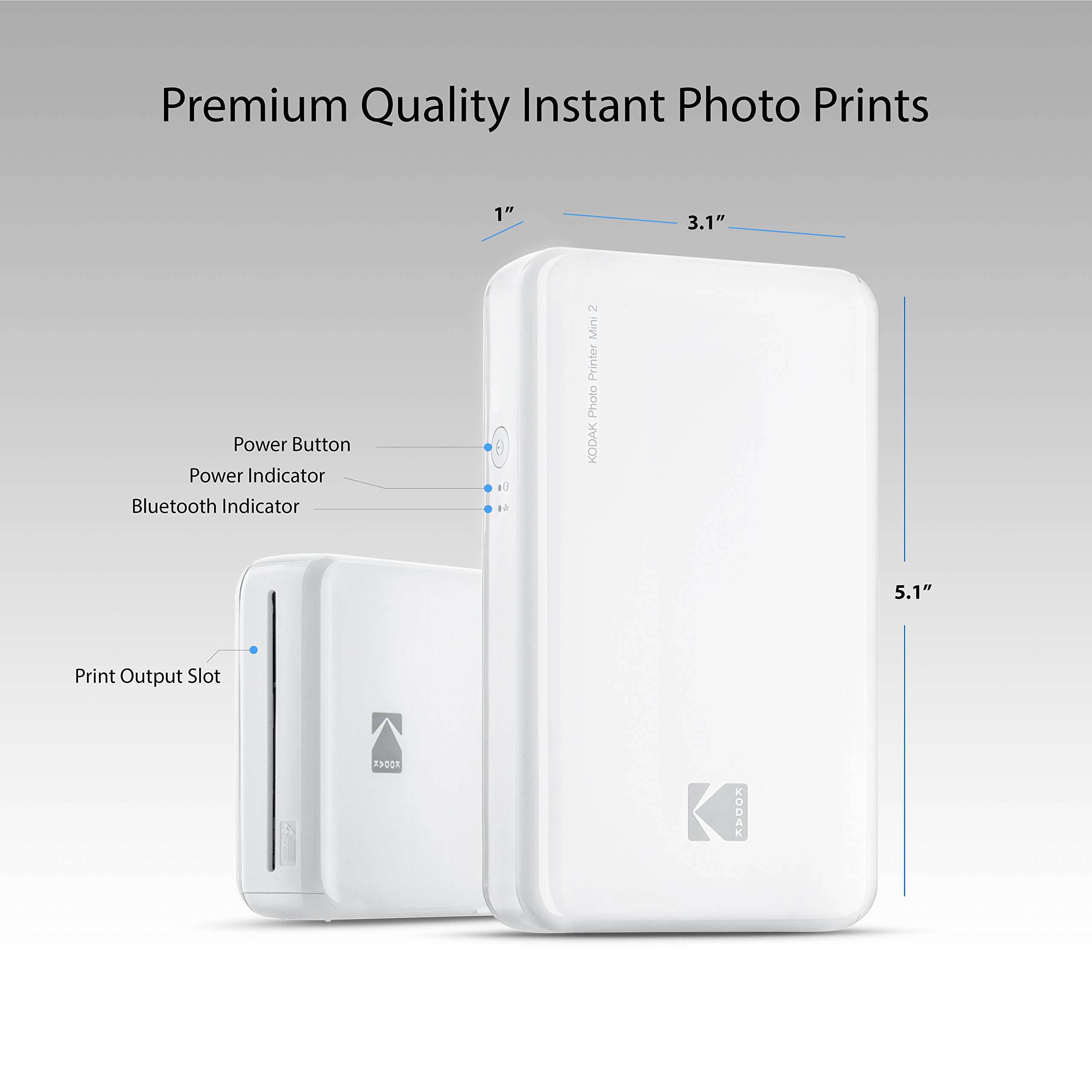 Kodak HD Wireless Portable Mobile Instant Photo Printer, Print Social Media Photos, Premium Quality Full Color Prints. Compatible w/iOS and Android Devices (Black) 3